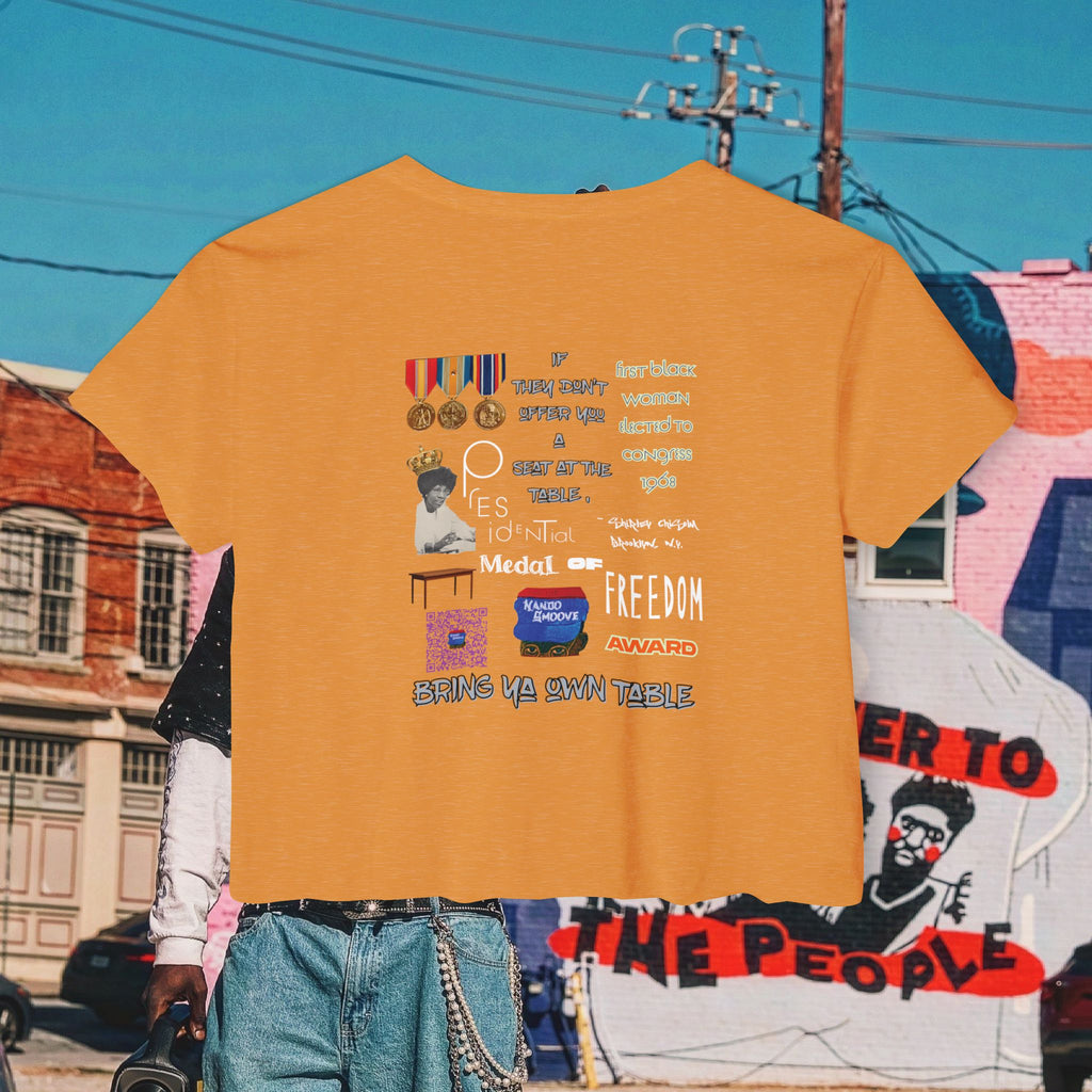 Shirley Chisholm Women's Festival Crop Top (White Text)