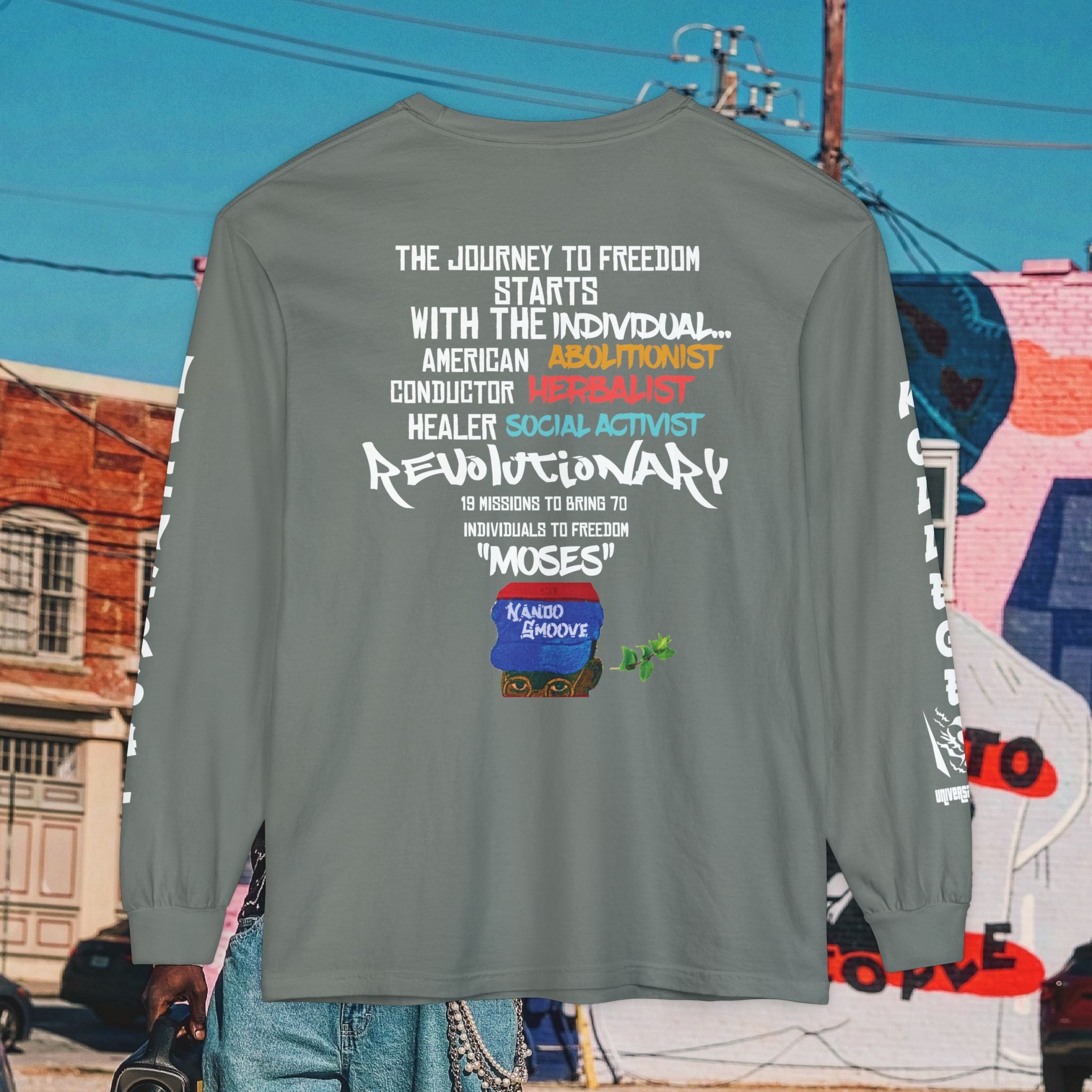 Harriet Tubman Unisex Garment-dyed Long Sleeve “MinTee” Shirt
