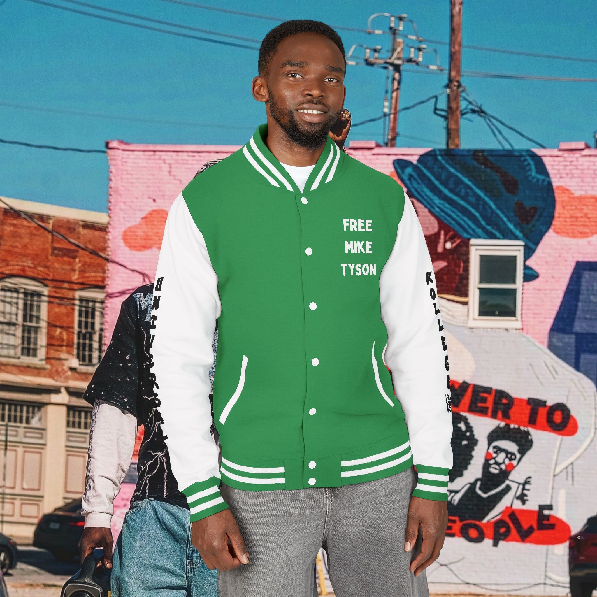 “FREE MIKE TYSON” Unisex Heavyweight Letterman Jacket