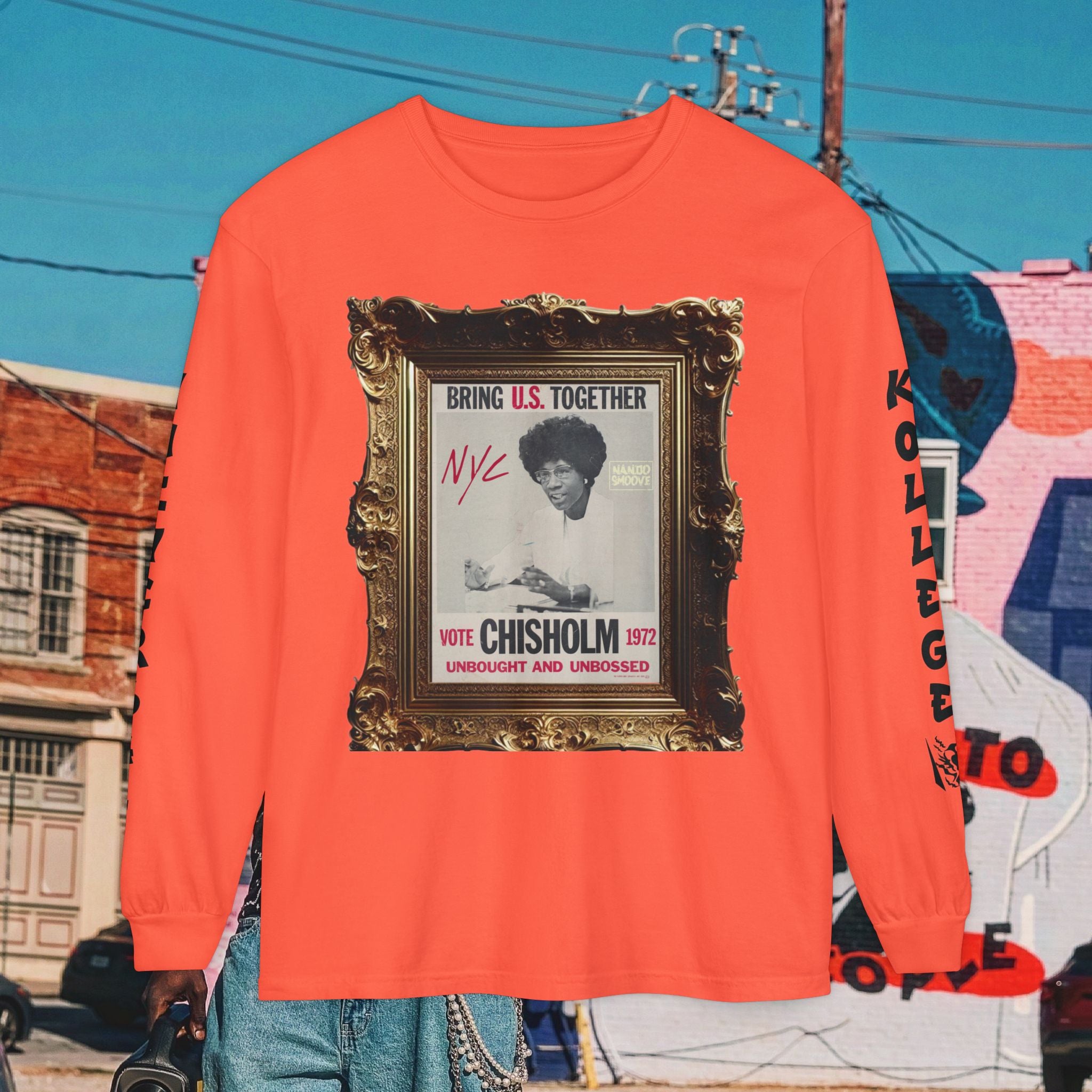 Shirley Chisholm Unisex Garment-dyed Long Sleeve T-Shirt