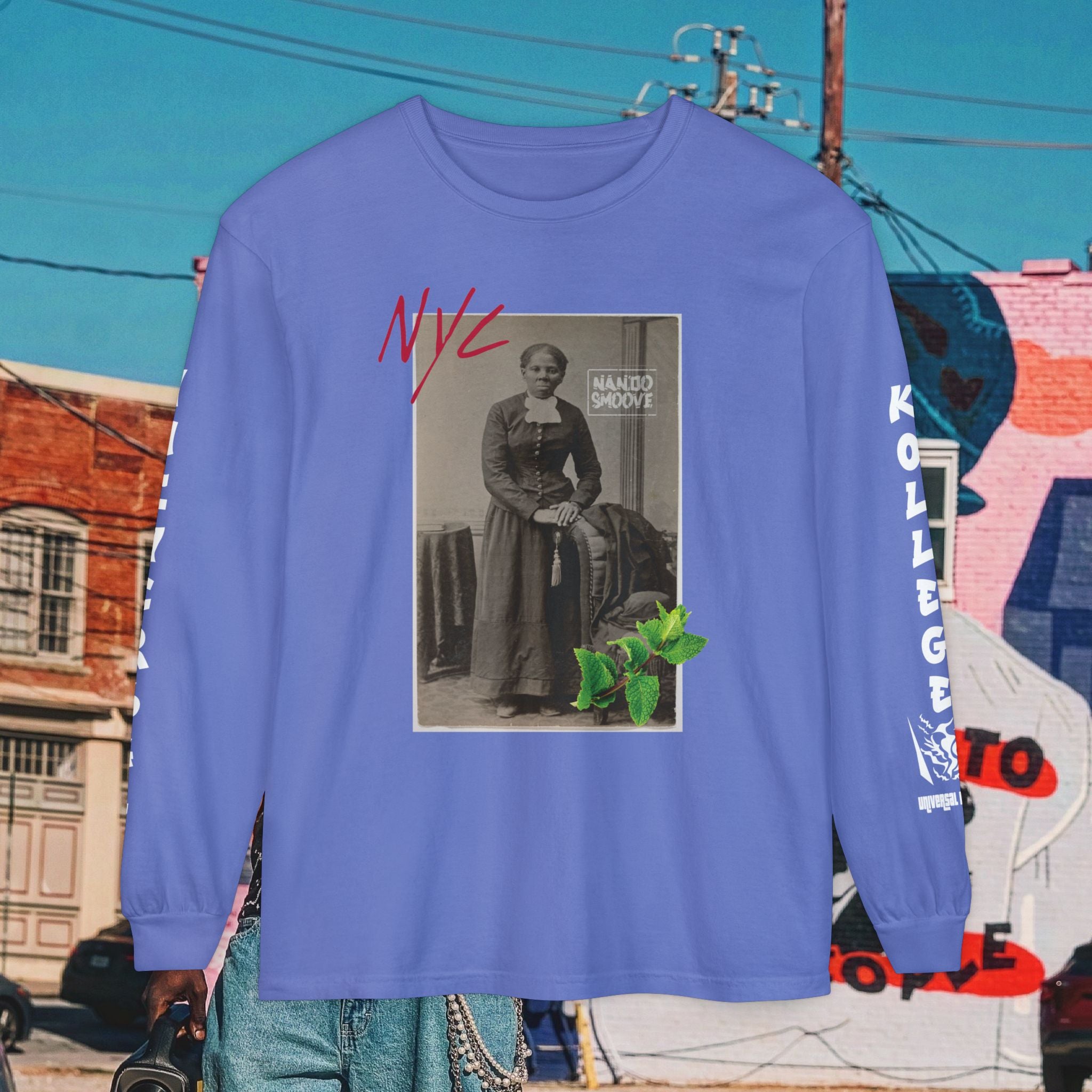 Harriet Tubman Unisex Garment-dyed Long Sleeve “MinTee” Shirt