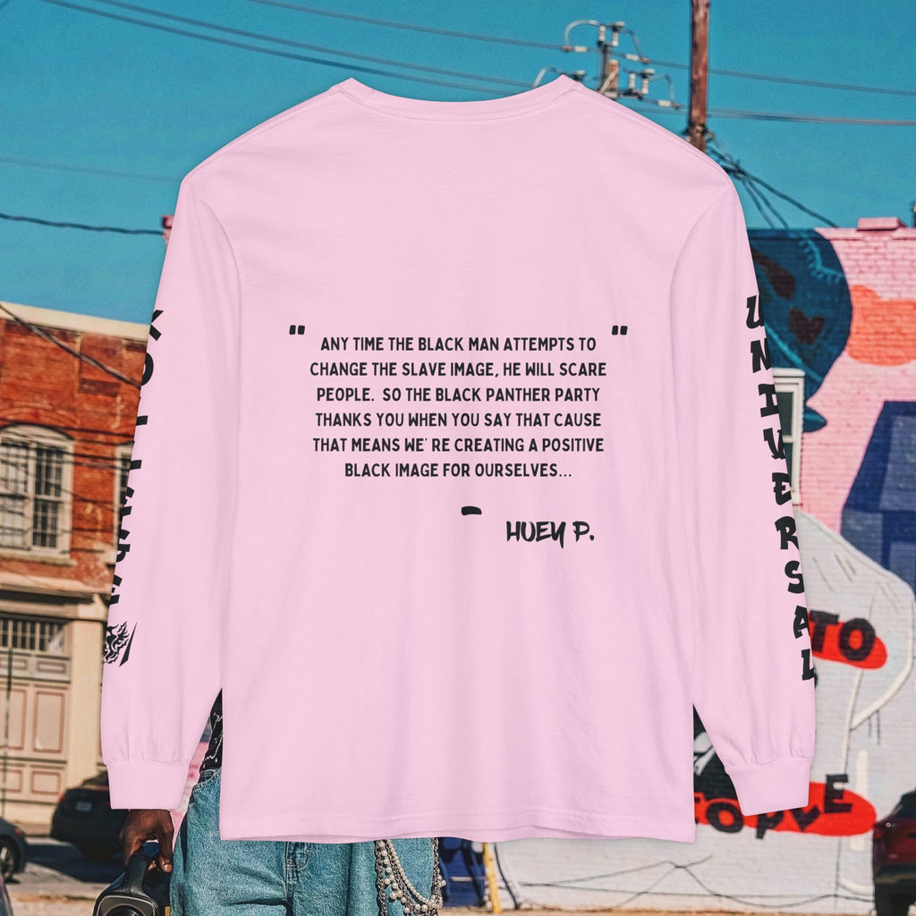 Huey P. Newton Universal Kollege Unisex Garment-dyed Long Sleeve T-Shirt