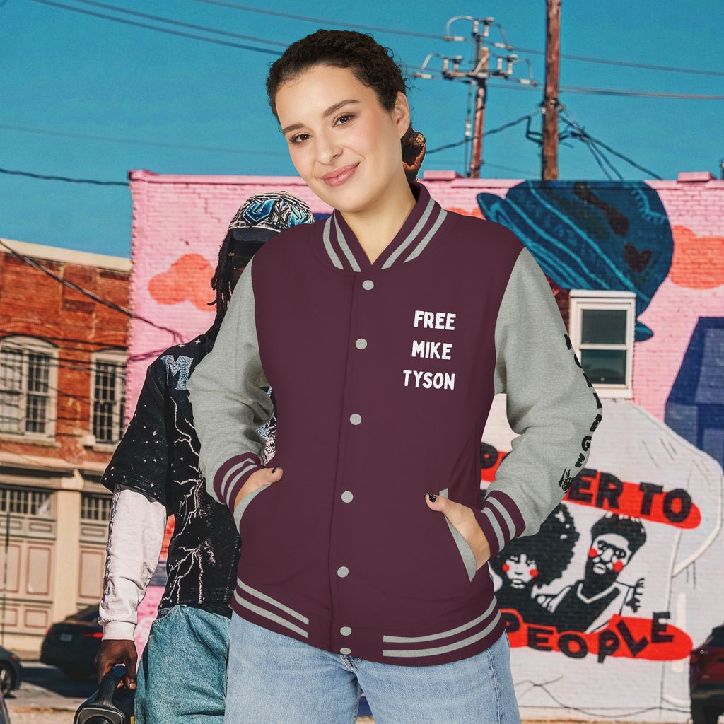 “FREE MIKE TYSON” Unisex Heavyweight Letterman Jacket