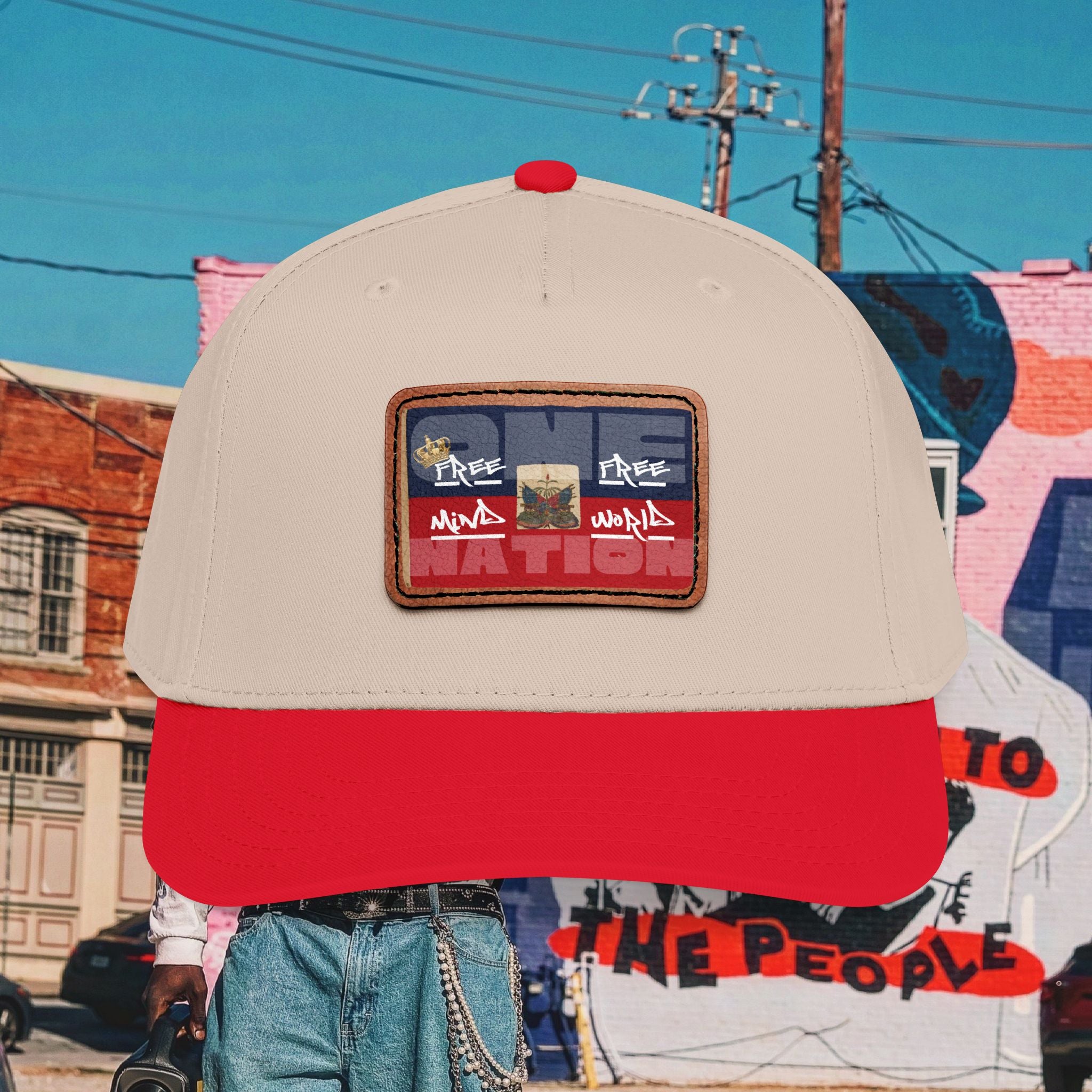 Sa Ka Fete “ONE NATION” Baseball Cap with Leather Patch