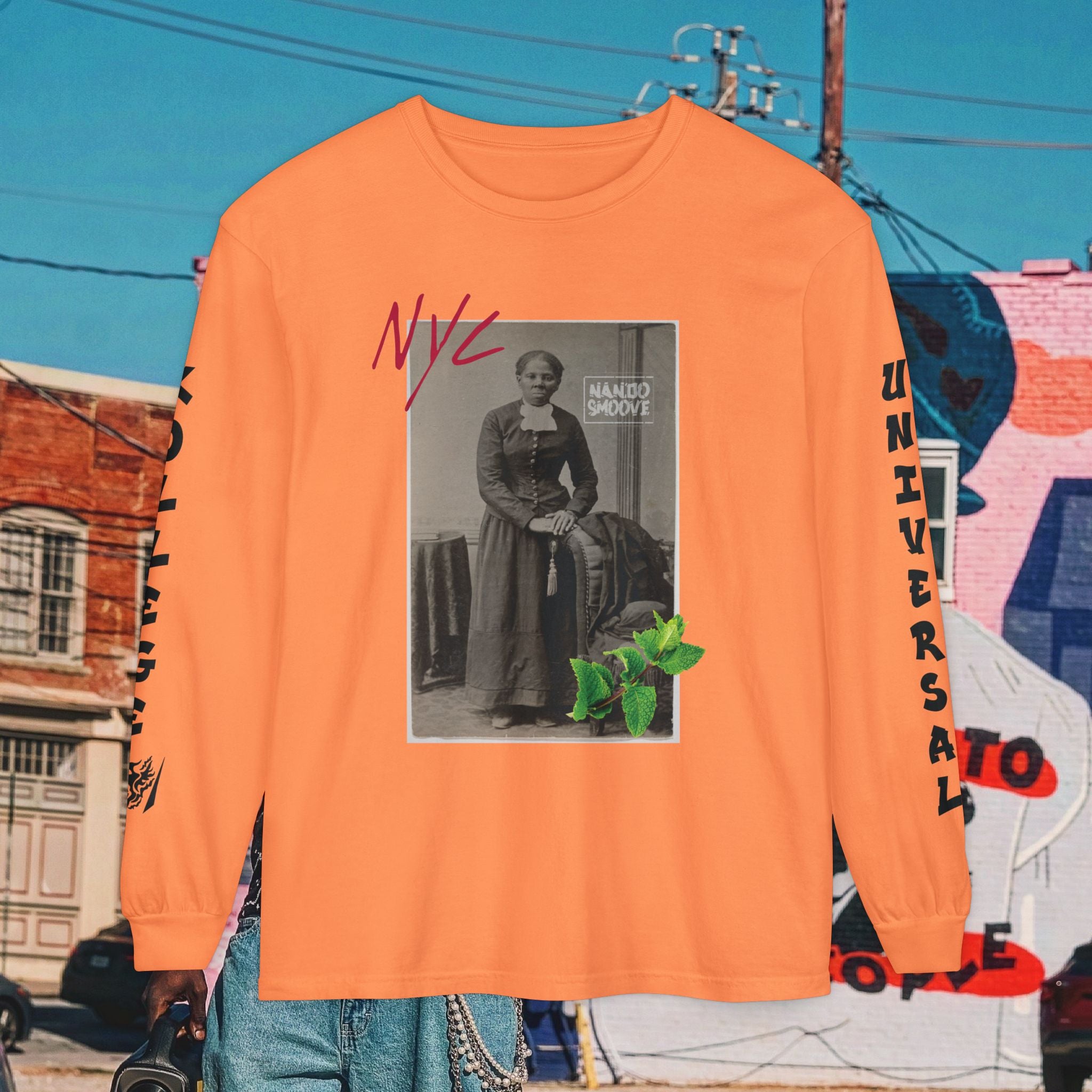 Harriet Tubman Unisex Garment-dyed Long Sleeve “MinTee” Shirt