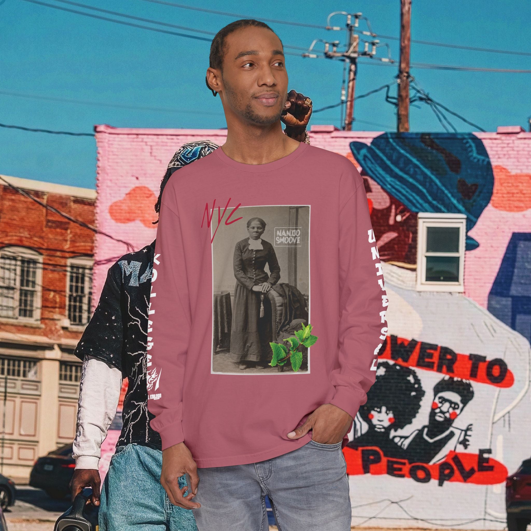 Harriet Tubman Unisex Garment-dyed Long Sleeve “MinTee” Shirt