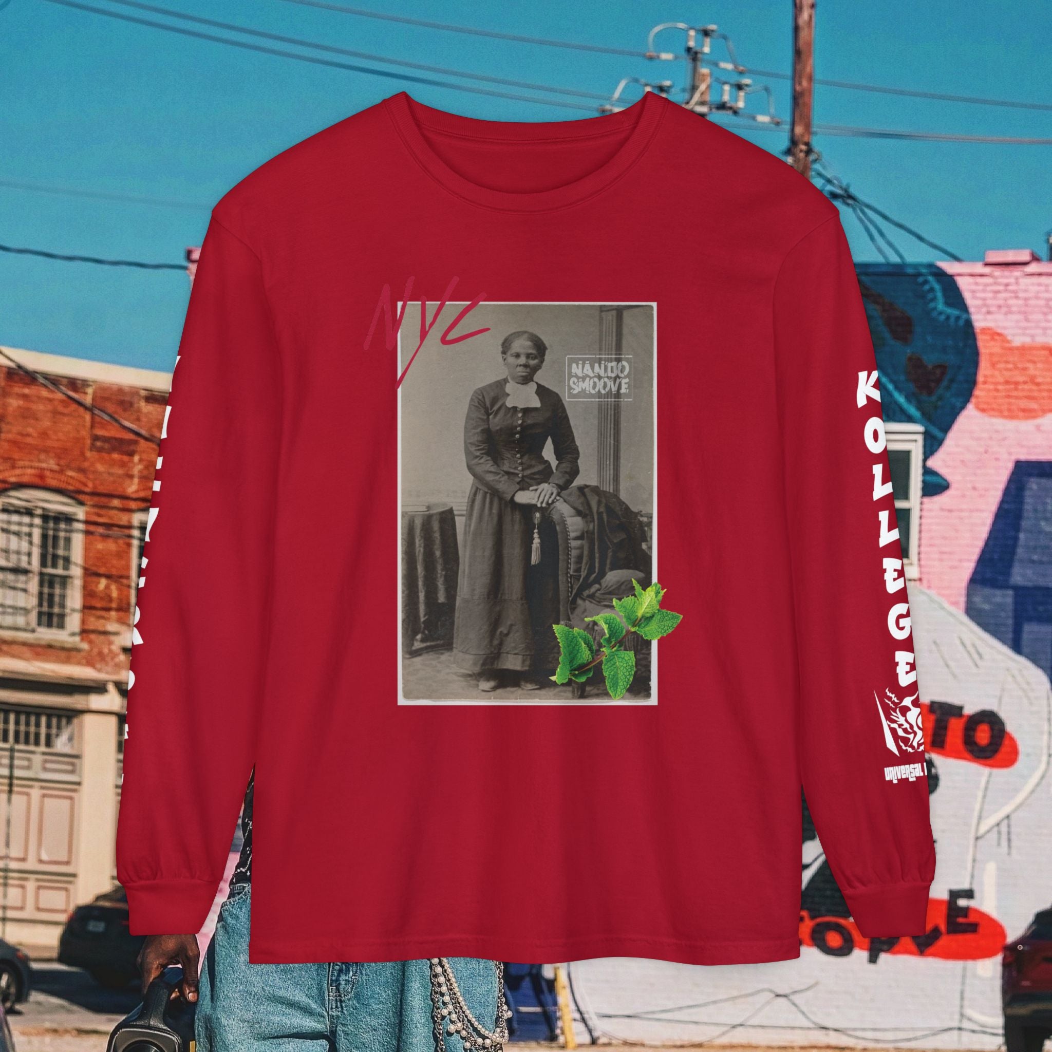 Harriet Tubman Unisex Garment-dyed Long Sleeve “MinTee” Shirt
