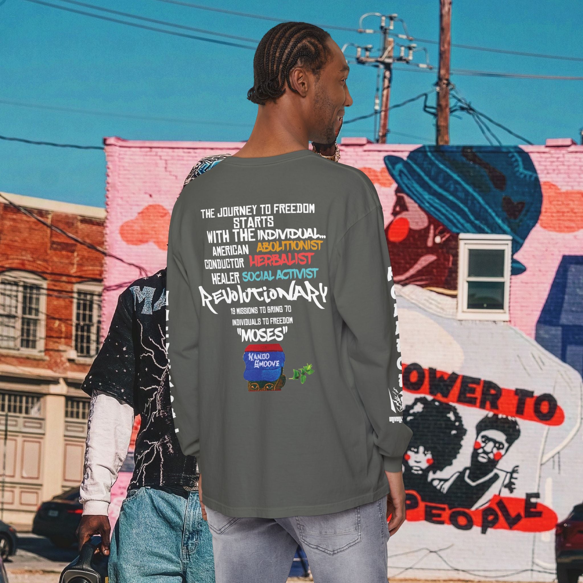 Harriet Tubman Unisex Garment-dyed Long Sleeve “MinTee” Shirt