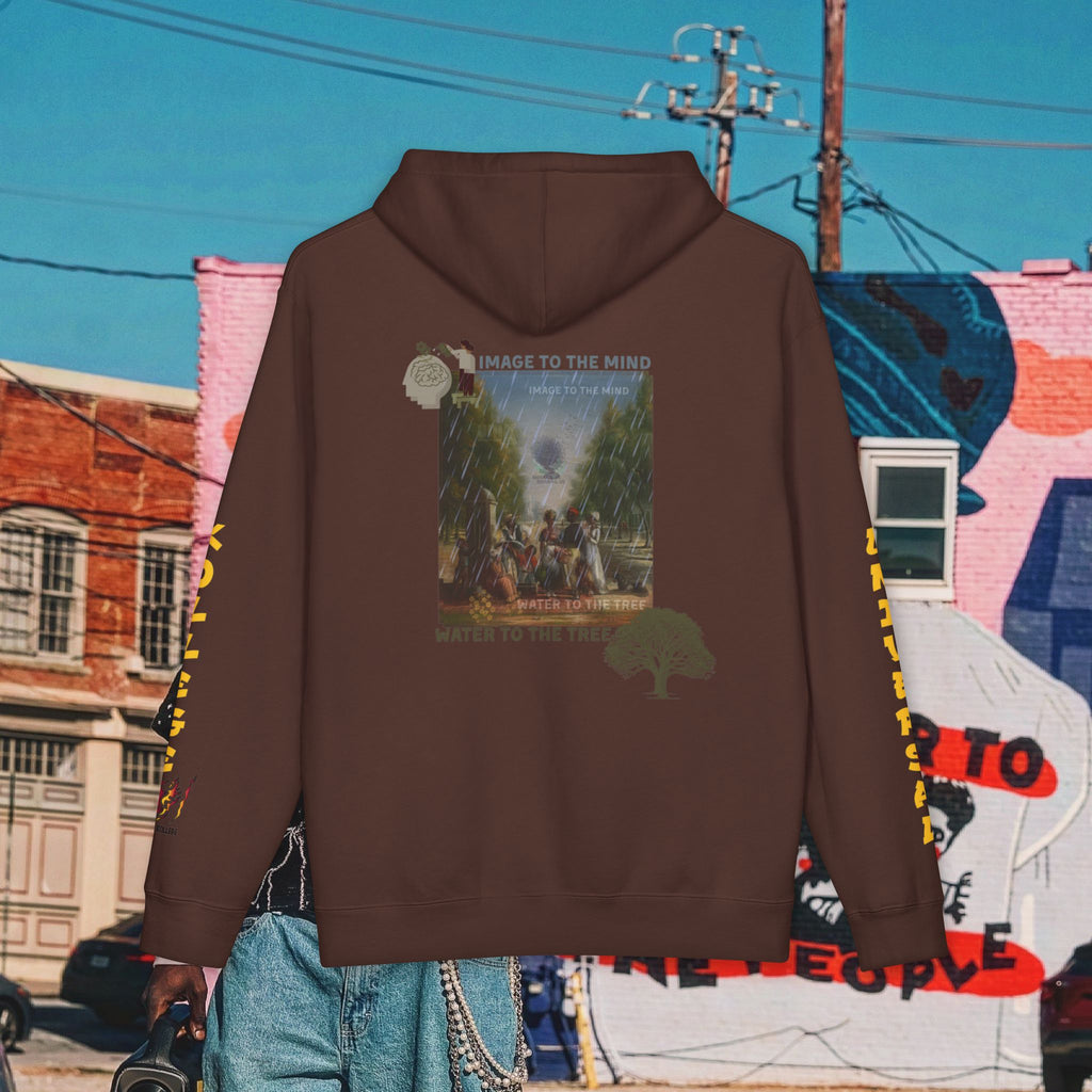 “Image To The Mind, Water To The Tree” Unisex Heavyweight Hooded Sweatshirt