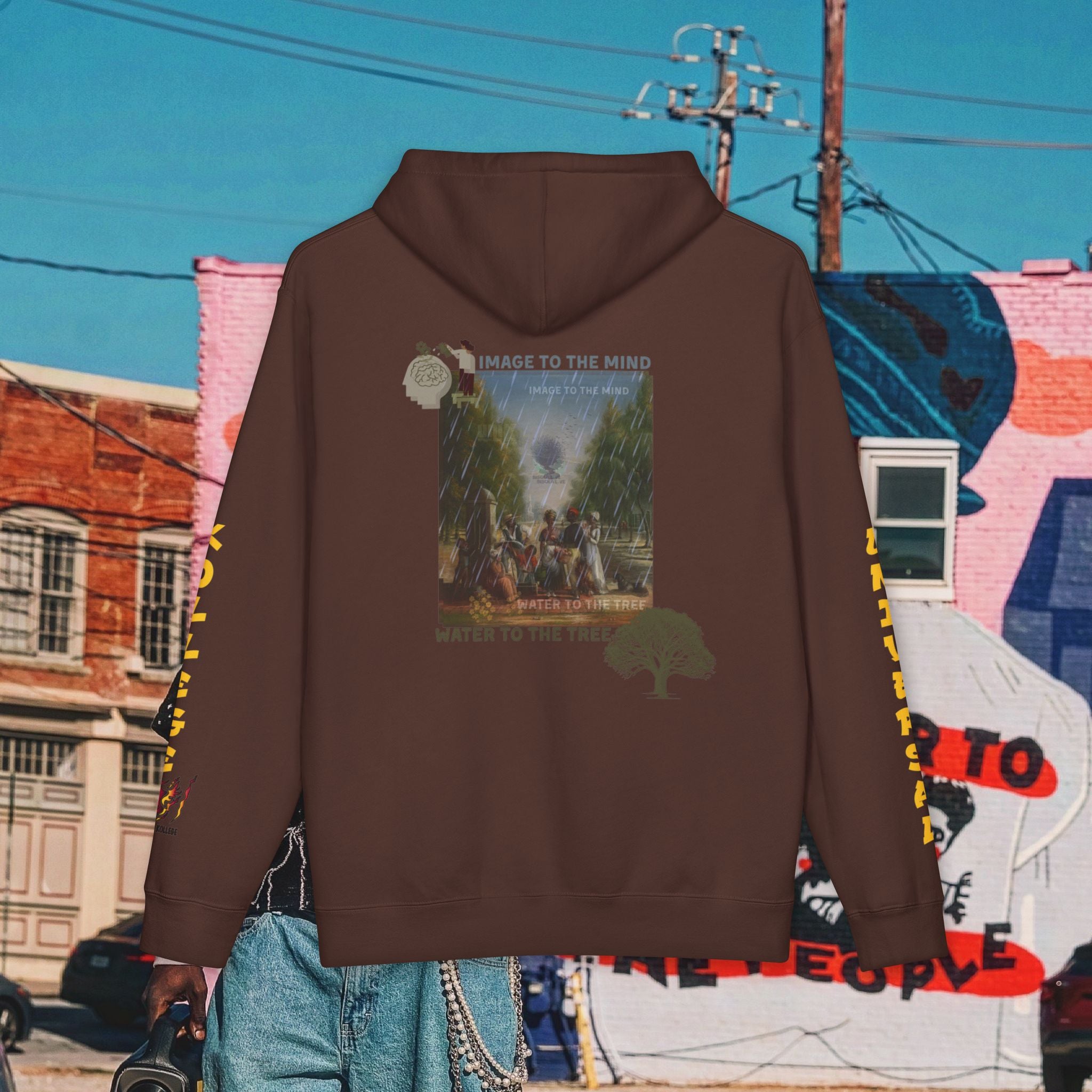 “Image To The Mind, Water To The Tree” Unisex Heavyweight Hooded Sweatshirt