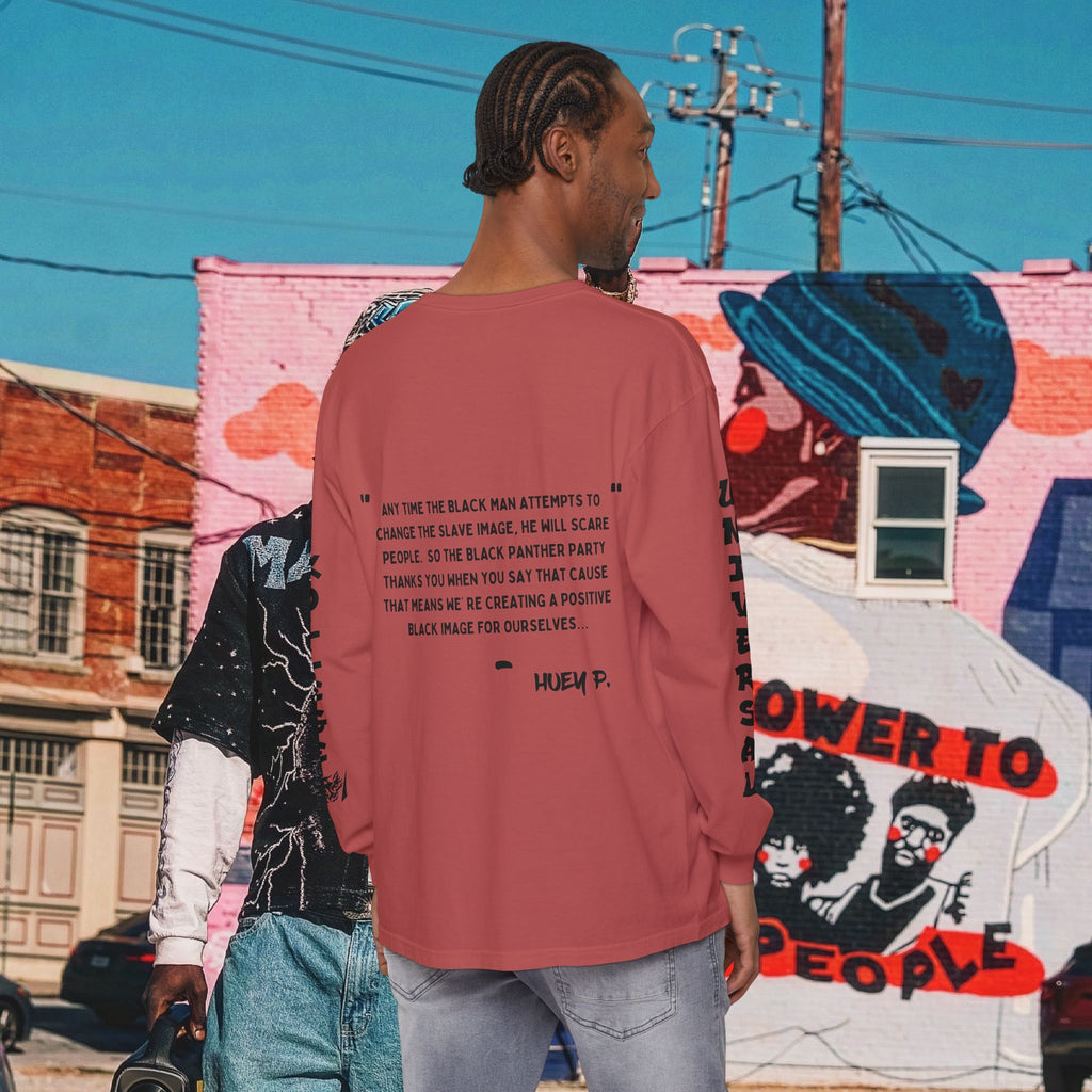 Huey P. Newton Universal Kollege Unisex Garment-dyed Long Sleeve T-Shirt