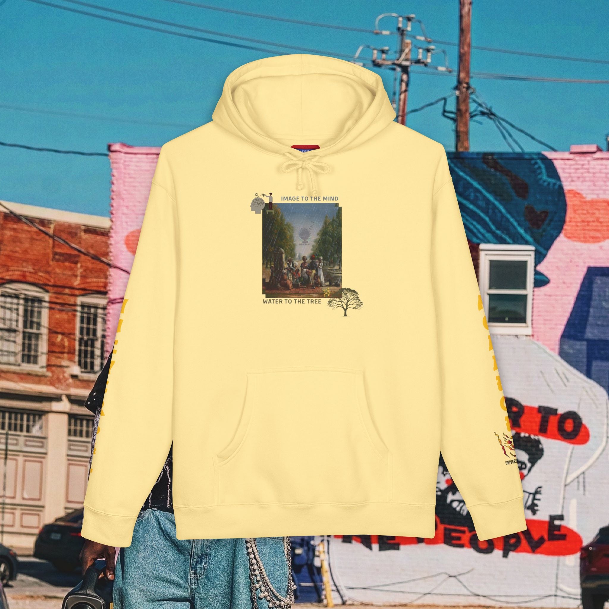 “Image To The Mind, Water To The Tree” Unisex Heavyweight Hooded Sweatshirt