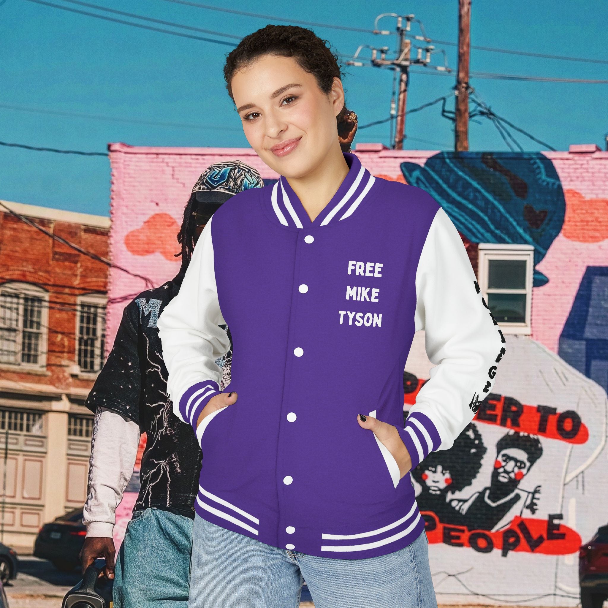“FREE MIKE TYSON” Unisex Heavyweight Letterman Jacket