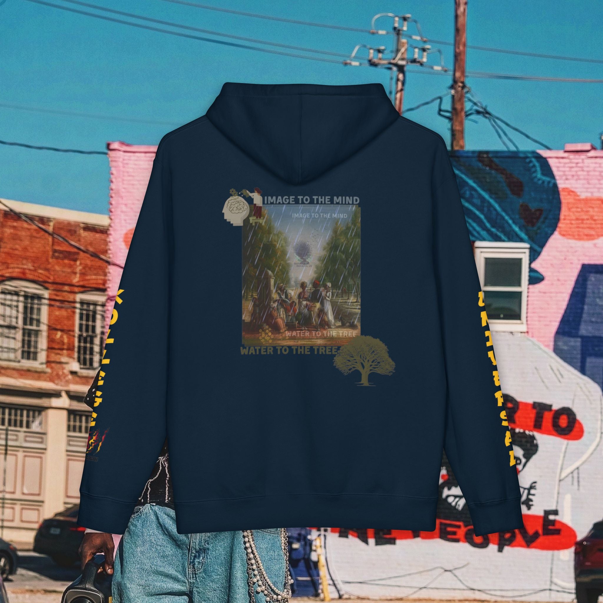 “Image To The Mind, Water To The Tree” Unisex Heavyweight Hooded Sweatshirt