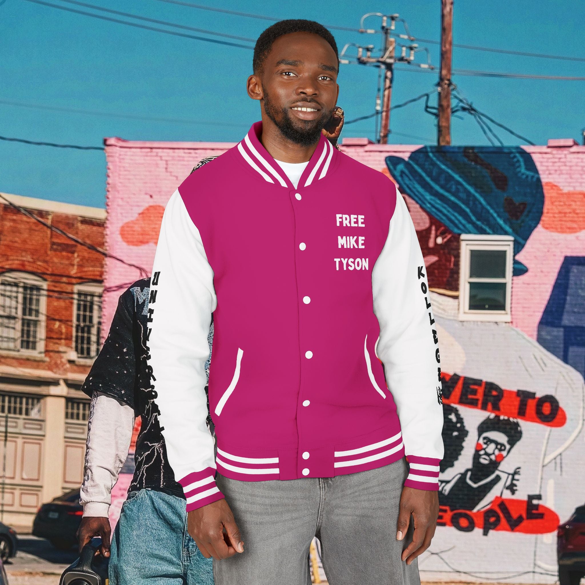 “FREE MIKE TYSON” Unisex Heavyweight Letterman Jacket