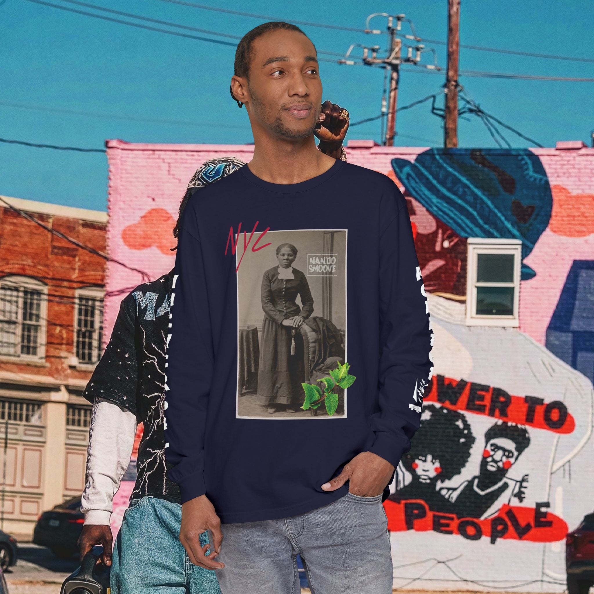 Harriet Tubman Unisex Garment-dyed Long Sleeve “MinTee” Shirt