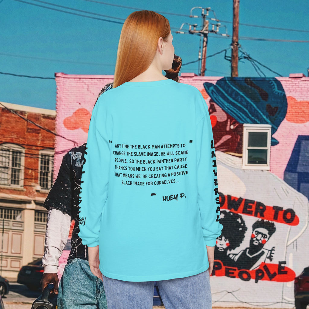 Huey P. Newton Universal Kollege Unisex Garment-dyed Long Sleeve T-Shirt