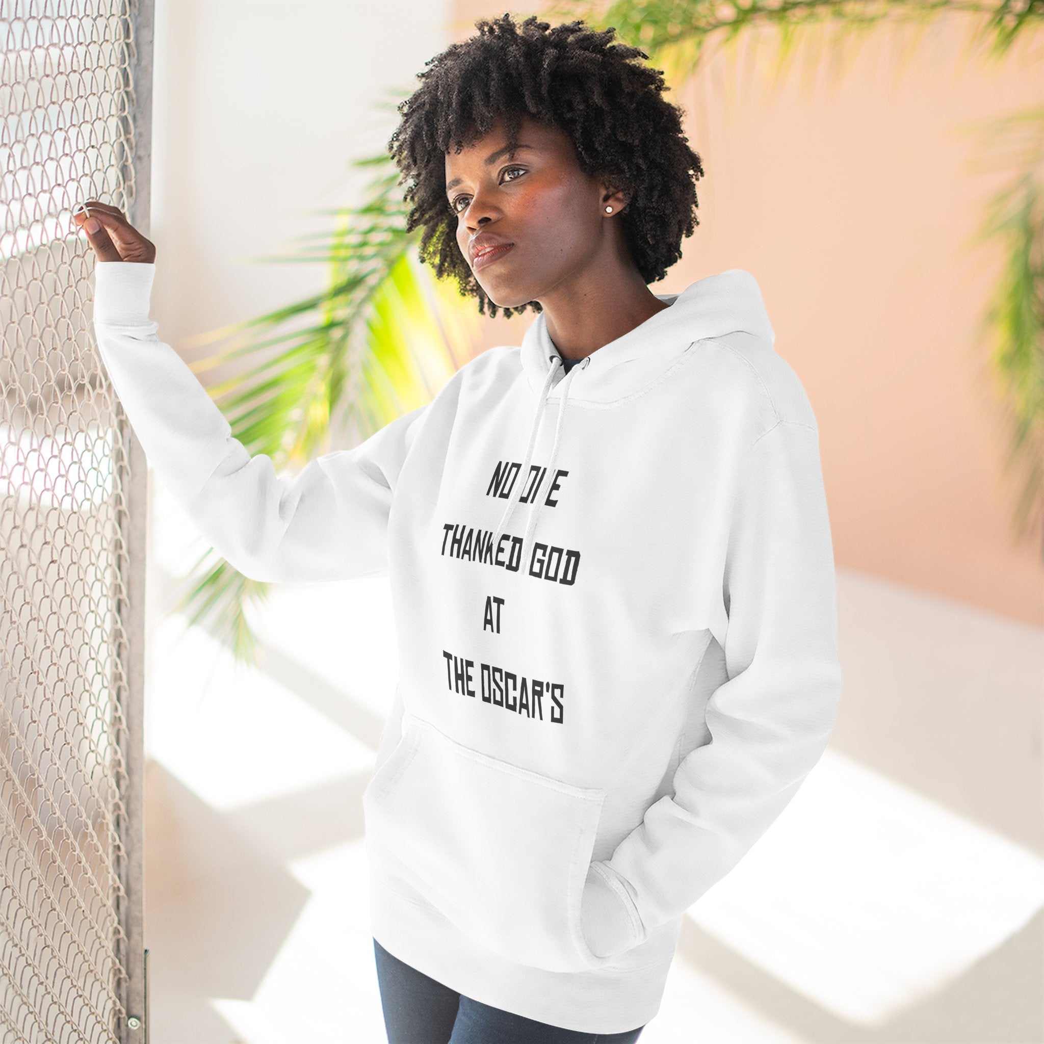 “NO ONE THANKED GOD AT THE OSCAR’S” Three-Panel Fleece Hoodie