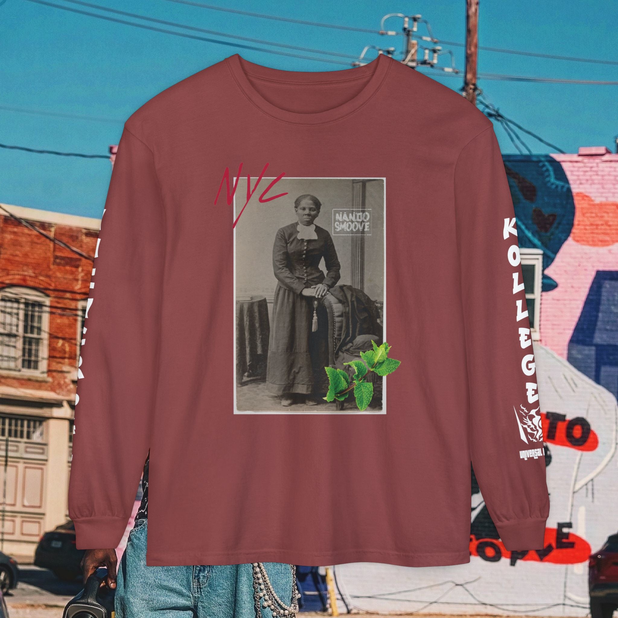 Harriet Tubman Unisex Garment-dyed Long Sleeve “MinTee” Shirt