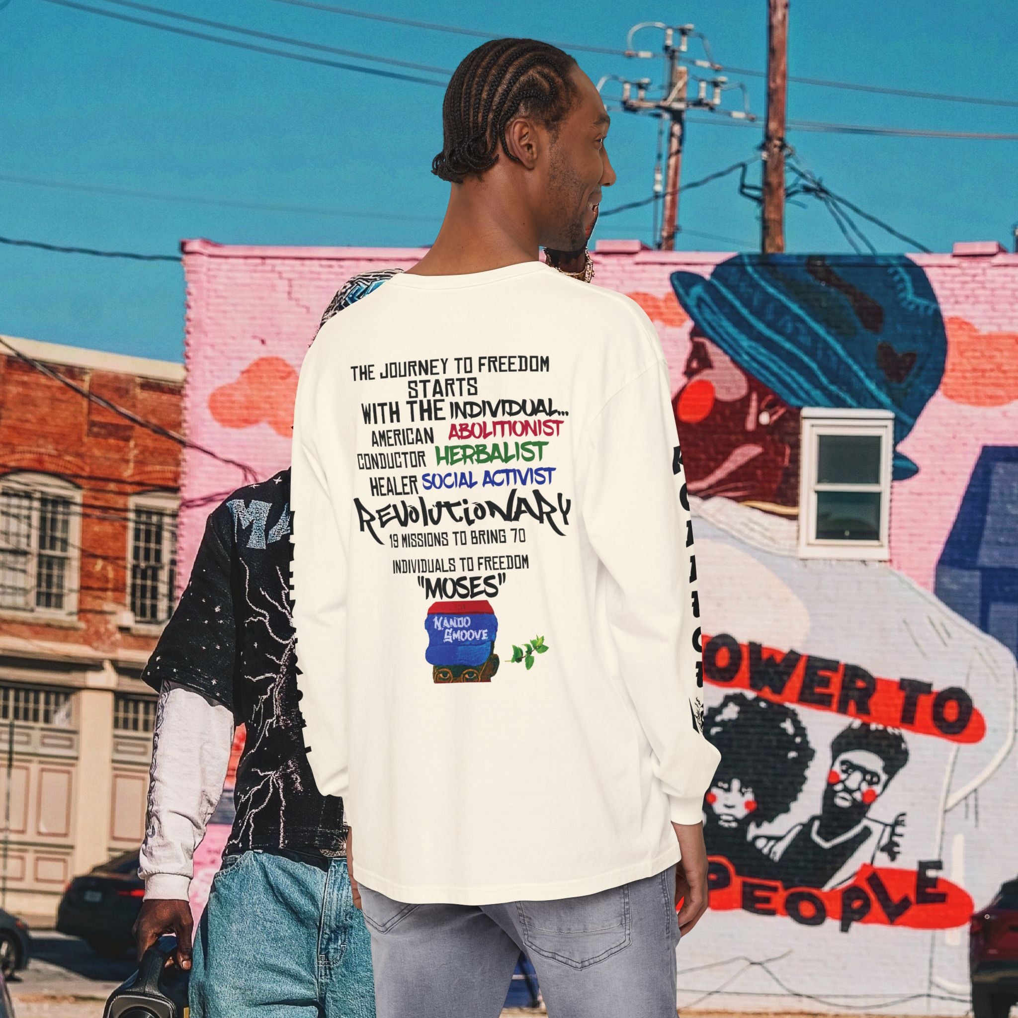 Harriet Tubman Unisex Garment-dyed Long Sleeve “MinTee” Shirt