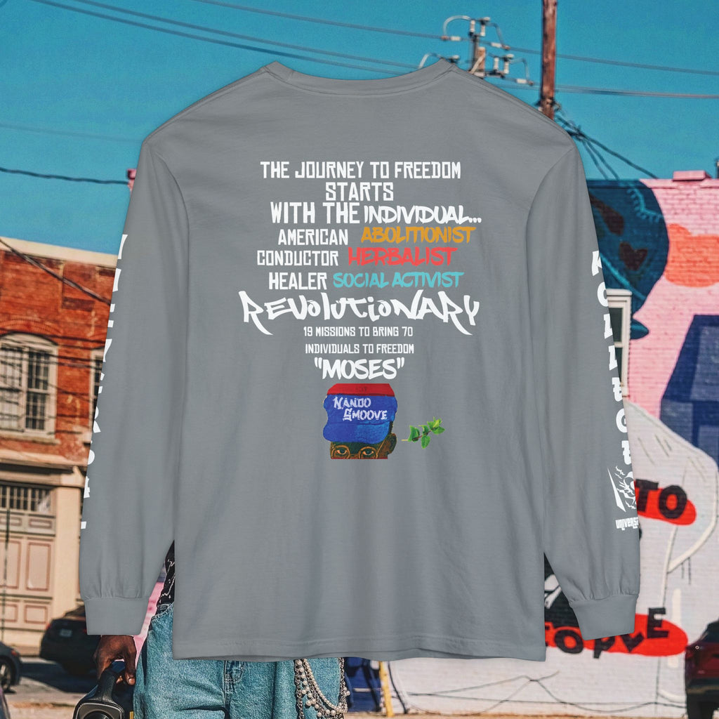 Harriet Tubman Unisex Garment-dyed Long Sleeve “MinTee” Shirt