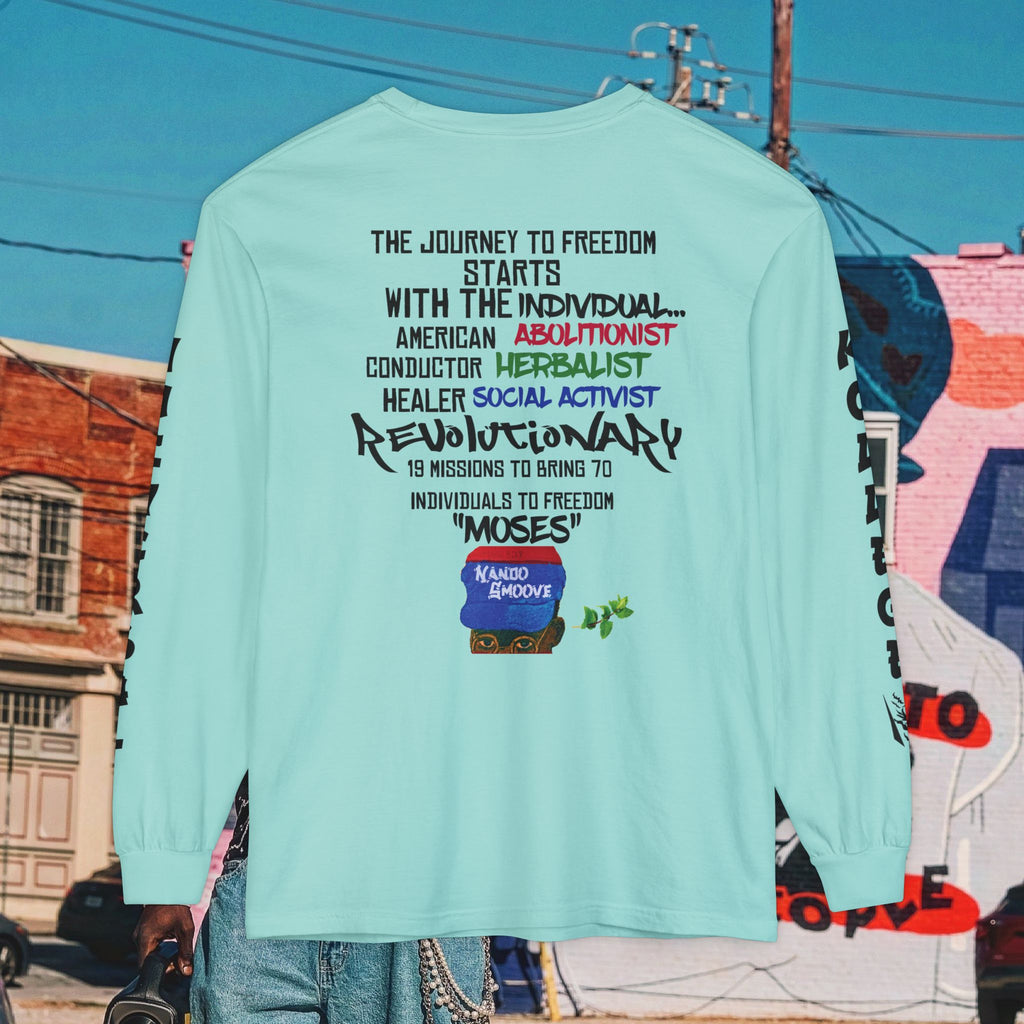 Harriet Tubman Unisex Garment-dyed Long Sleeve “MinTee” Shirt