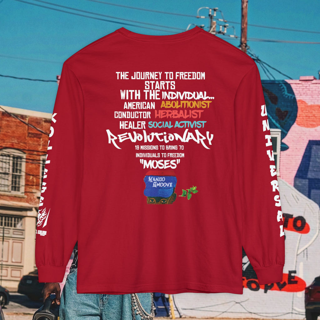 Harriet Tubman Unisex Garment-dyed Long Sleeve “MinTee” Shirt
