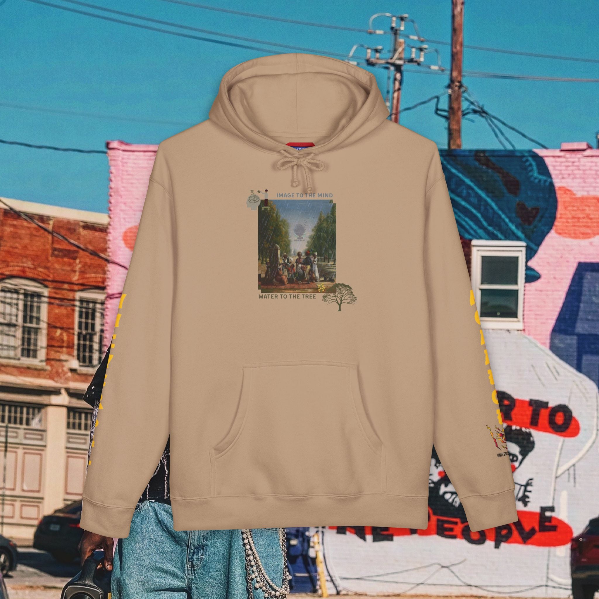 “Image To The Mind, Water To The Tree” Unisex Heavyweight Hooded Sweatshirt
