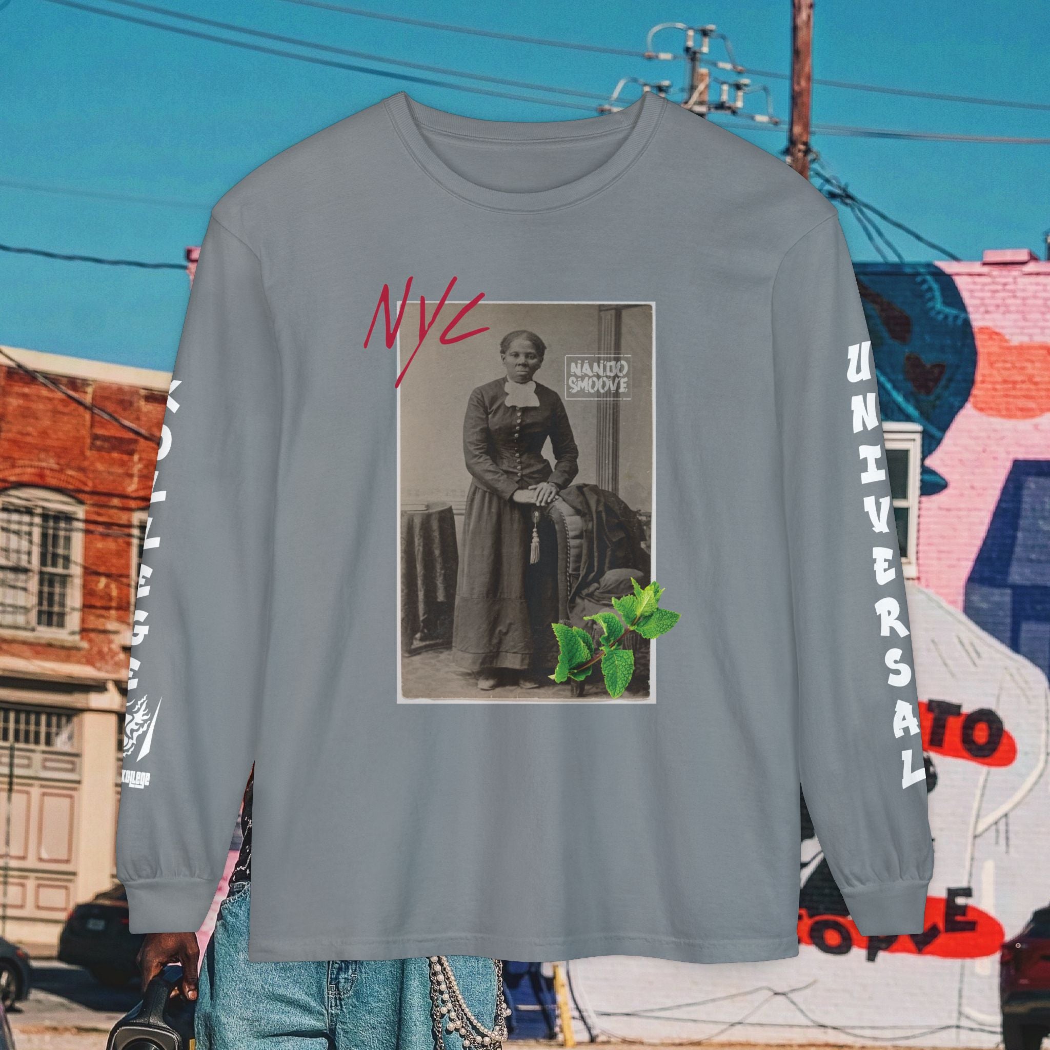 Harriet Tubman Unisex Garment-dyed Long Sleeve “MinTee” Shirt