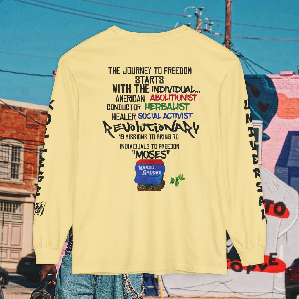 Harriet Tubman Unisex Garment-dyed Long Sleeve “MinTee” Shirt
