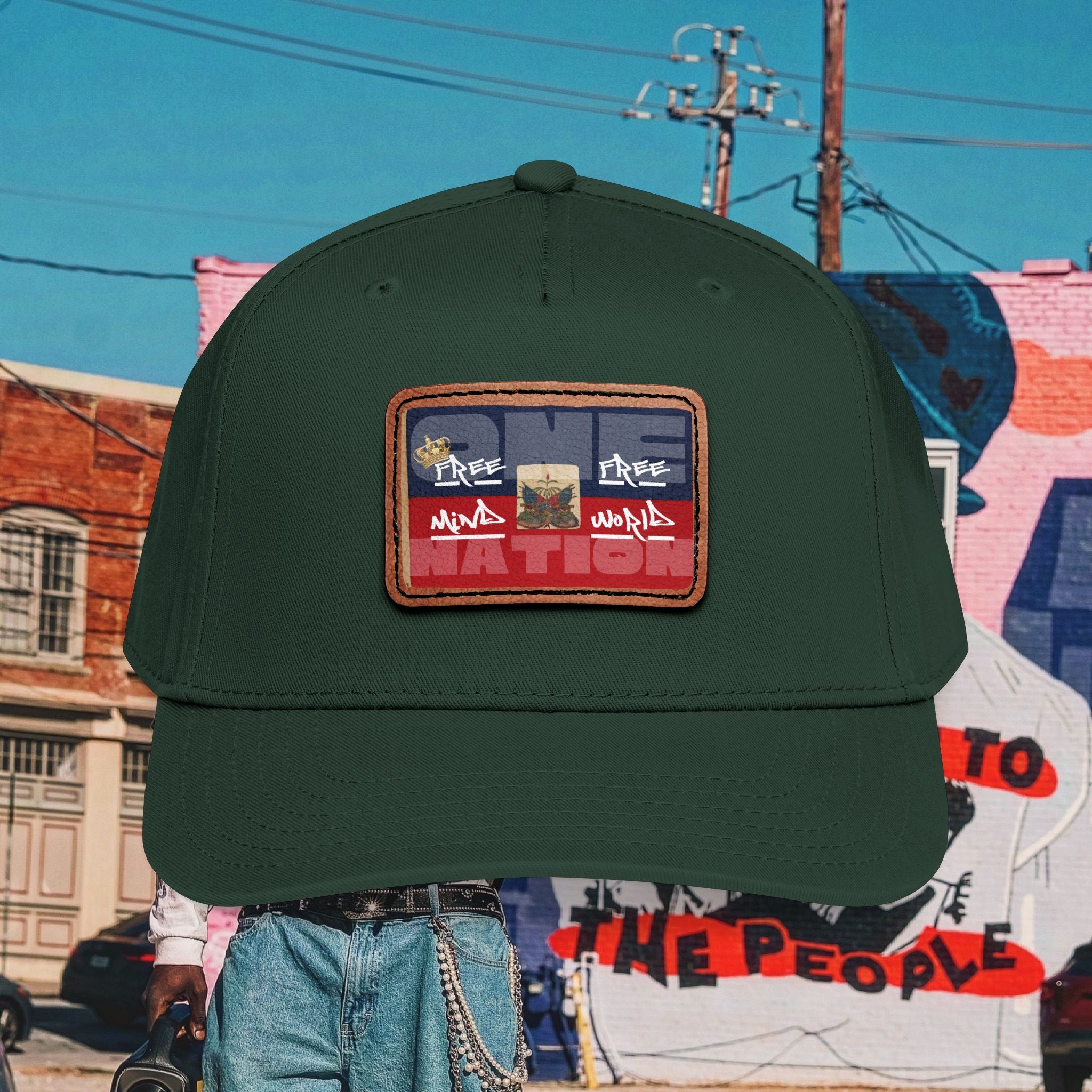 Sa Ka Fete “ONE NATION” Baseball Cap with Leather Patch