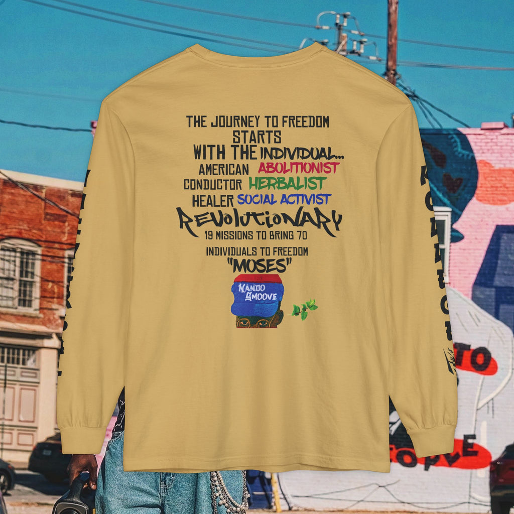 Harriet Tubman Unisex Garment-dyed Long Sleeve “MinTee” Shirt