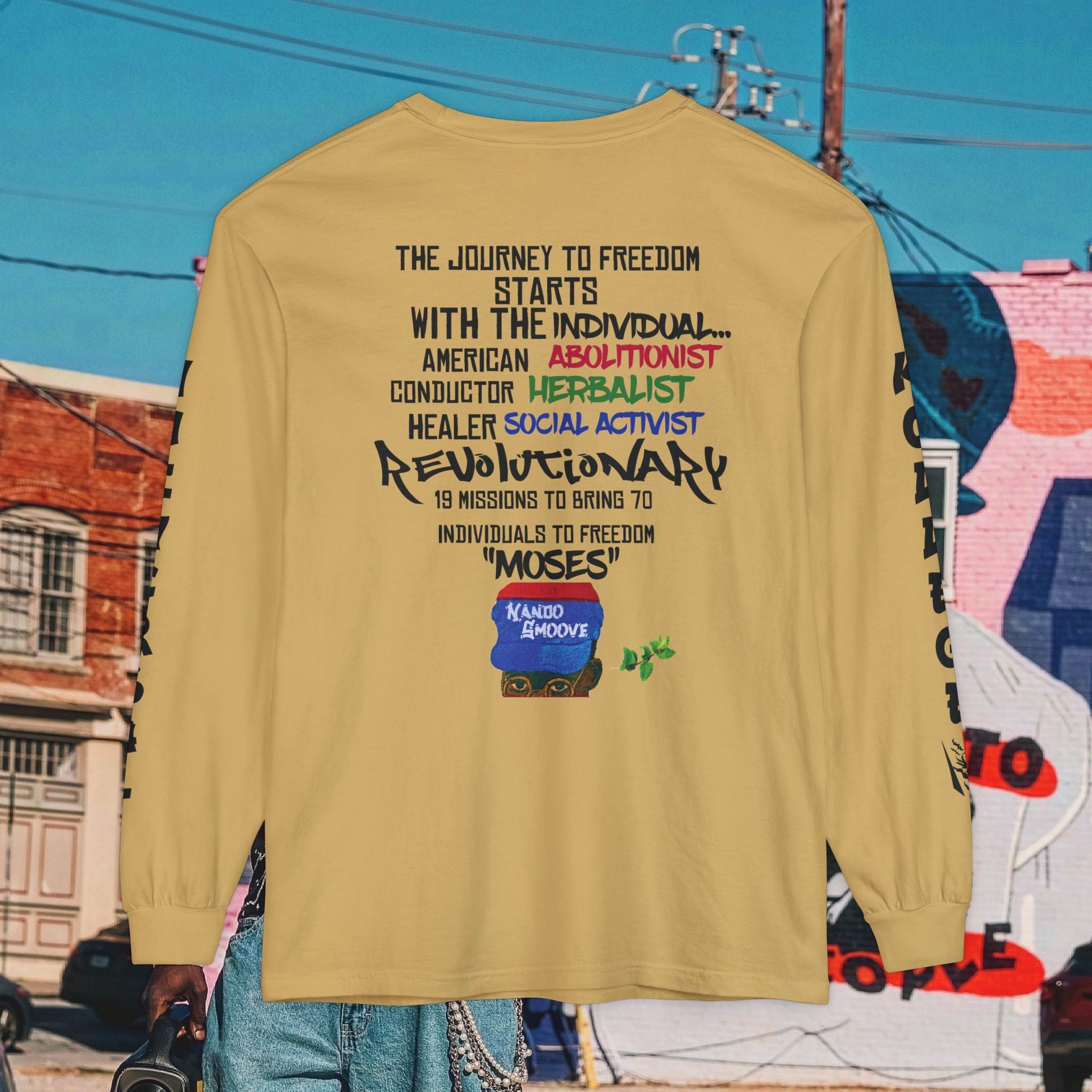 Harriet Tubman Unisex Garment-dyed Long Sleeve “MinTee” Shirt