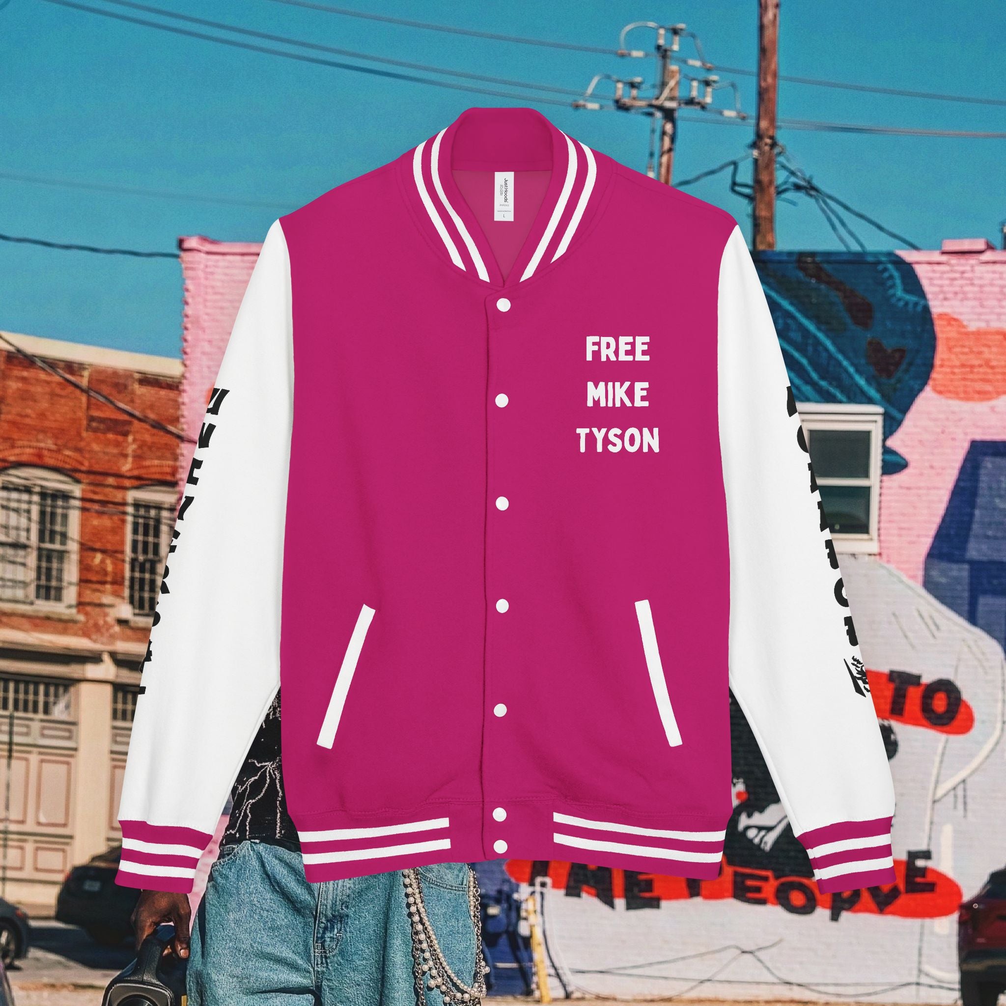 “FREE MIKE TYSON” Unisex Heavyweight Letterman Jacket