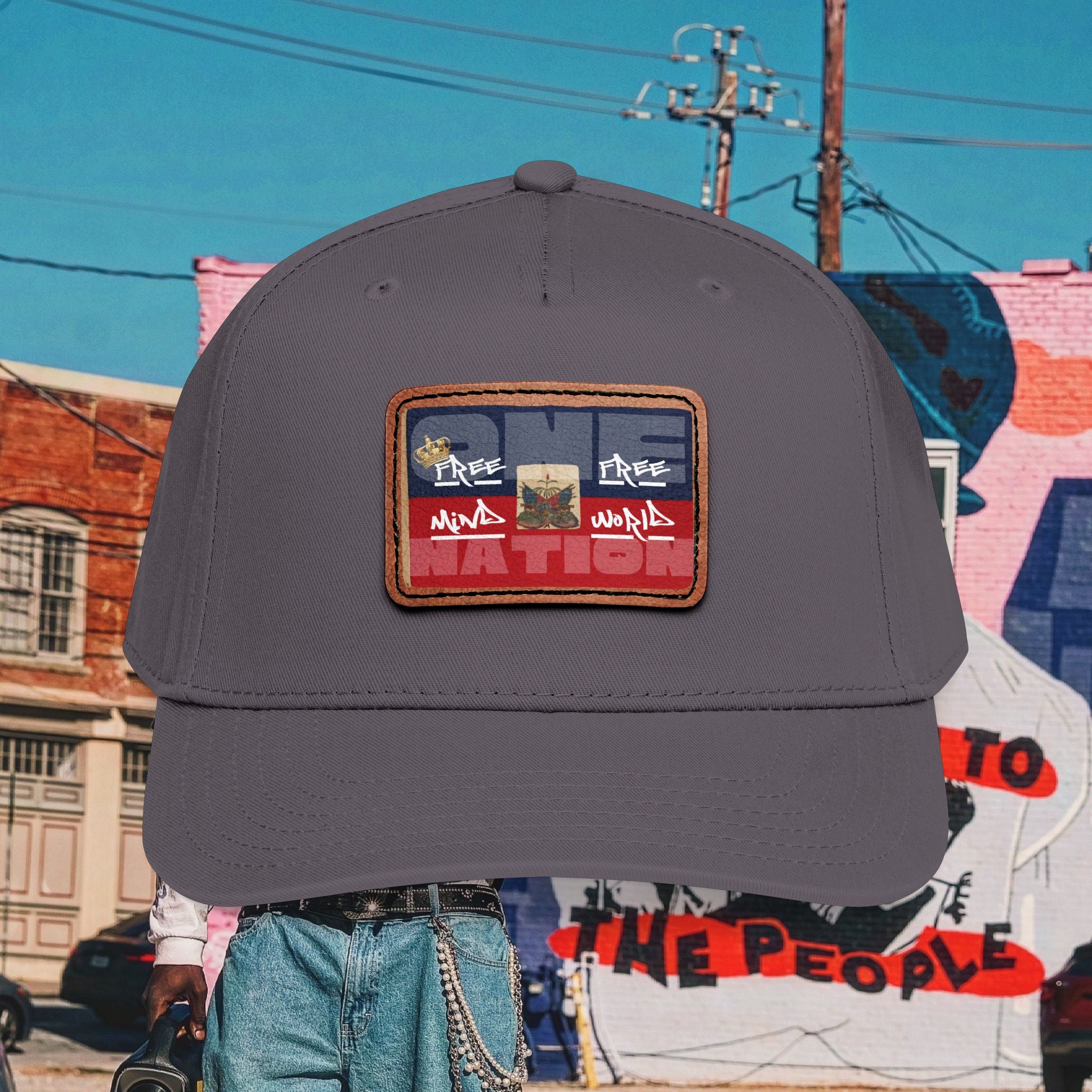 Sa Ka Fete “ONE NATION” Baseball Cap with Leather Patch