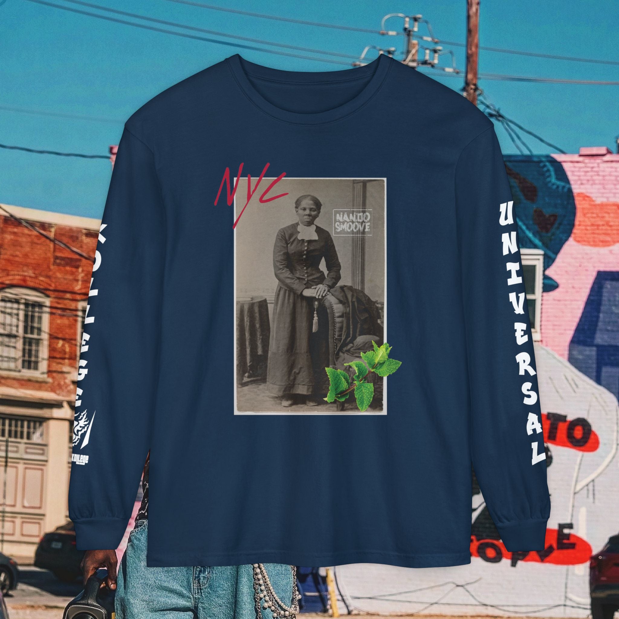 Harriet Tubman Unisex Garment-dyed Long Sleeve “MinTee” Shirt