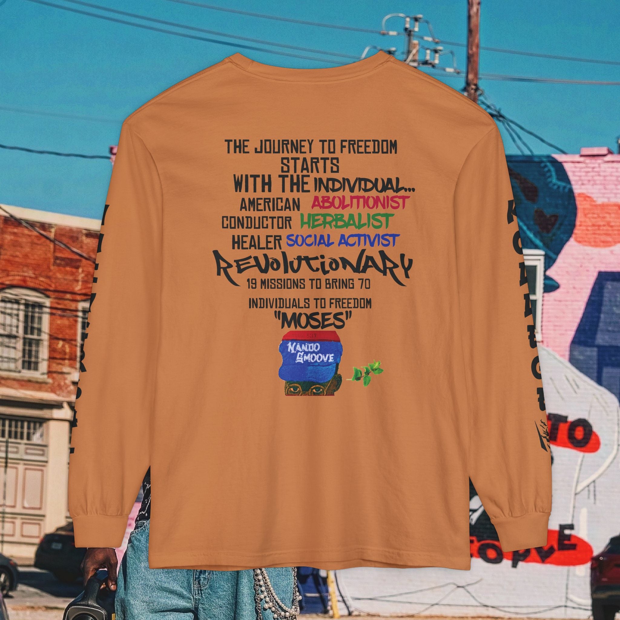 Harriet Tubman Unisex Garment-dyed Long Sleeve “MinTee” Shirt