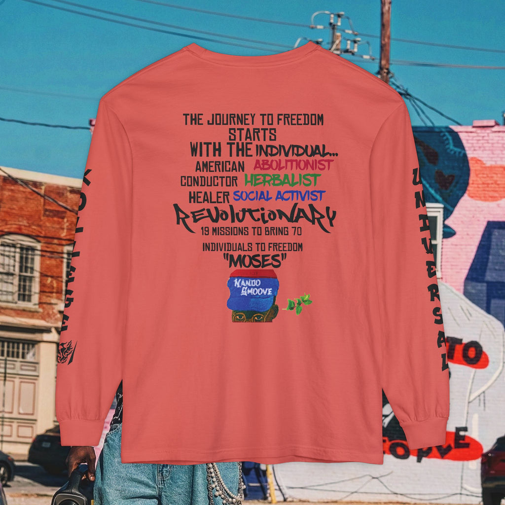 Harriet Tubman Unisex Garment-dyed Long Sleeve “MinTee” Shirt