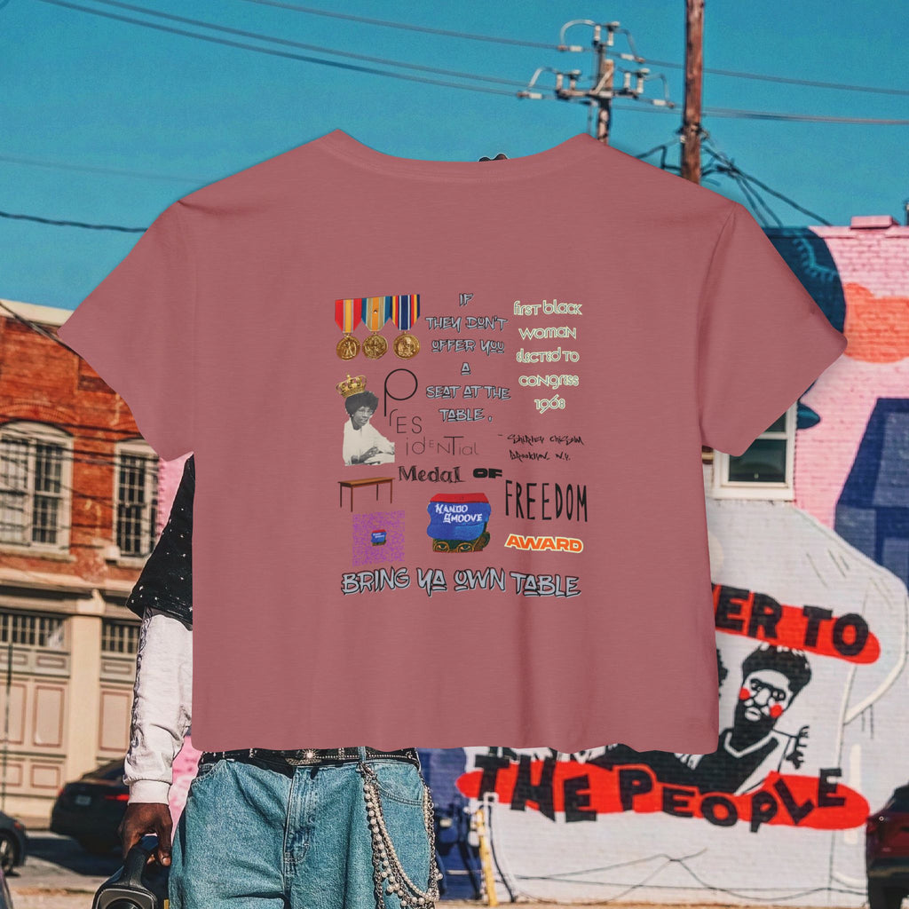 Shirley Chisholm Women's Festival Crop Top (Black Text)