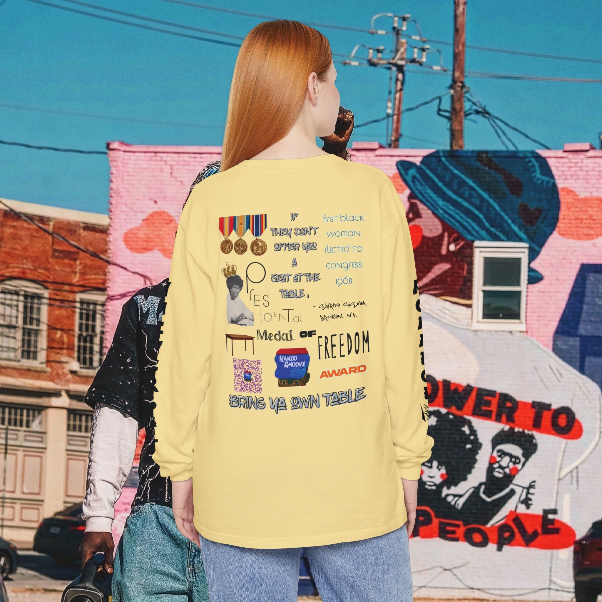 Shirley Chisholm Unisex Garment-dyed Long Sleeve T-Shirt