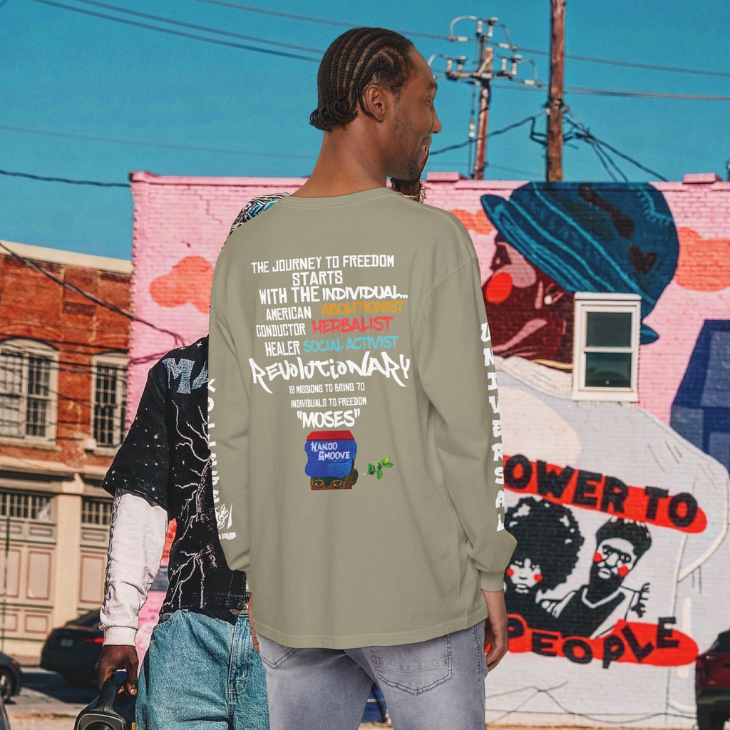Harriet Tubman Unisex Garment-dyed Long Sleeve “MinTee” Shirt