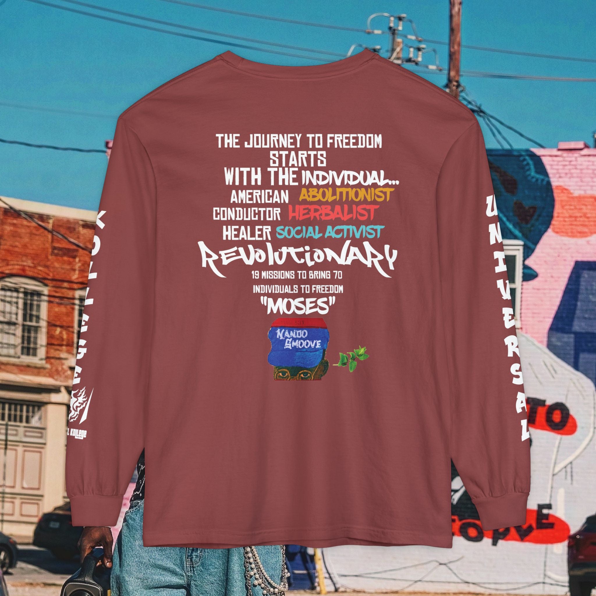 Harriet Tubman Unisex Garment-dyed Long Sleeve “MinTee” Shirt