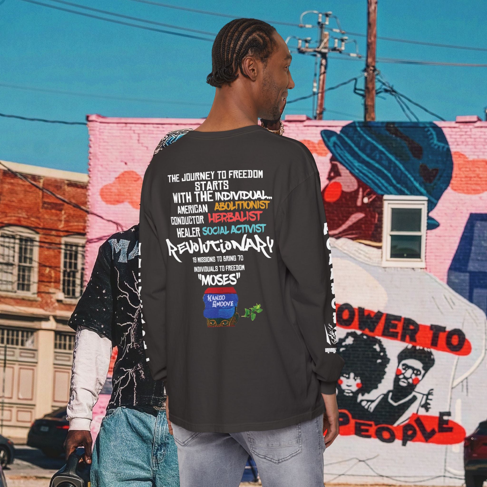 Harriet Tubman Unisex Garment-dyed Long Sleeve “MinTee” Shirt