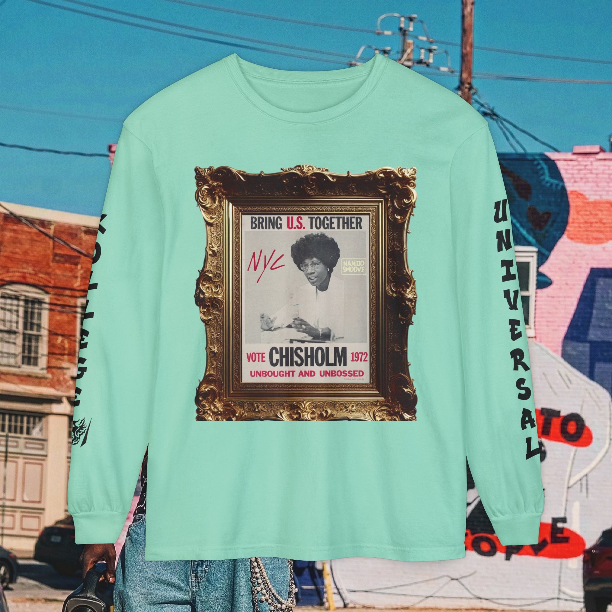 Shirley Chisholm Unisex Garment-dyed Long Sleeve T-Shirt