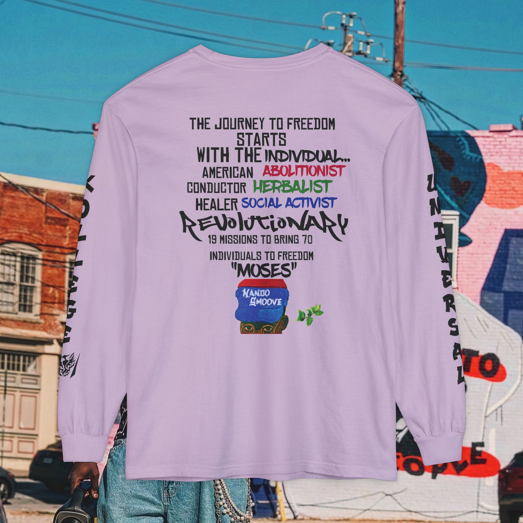 Harriet Tubman Unisex Garment-dyed Long Sleeve “MinTee” Shirt