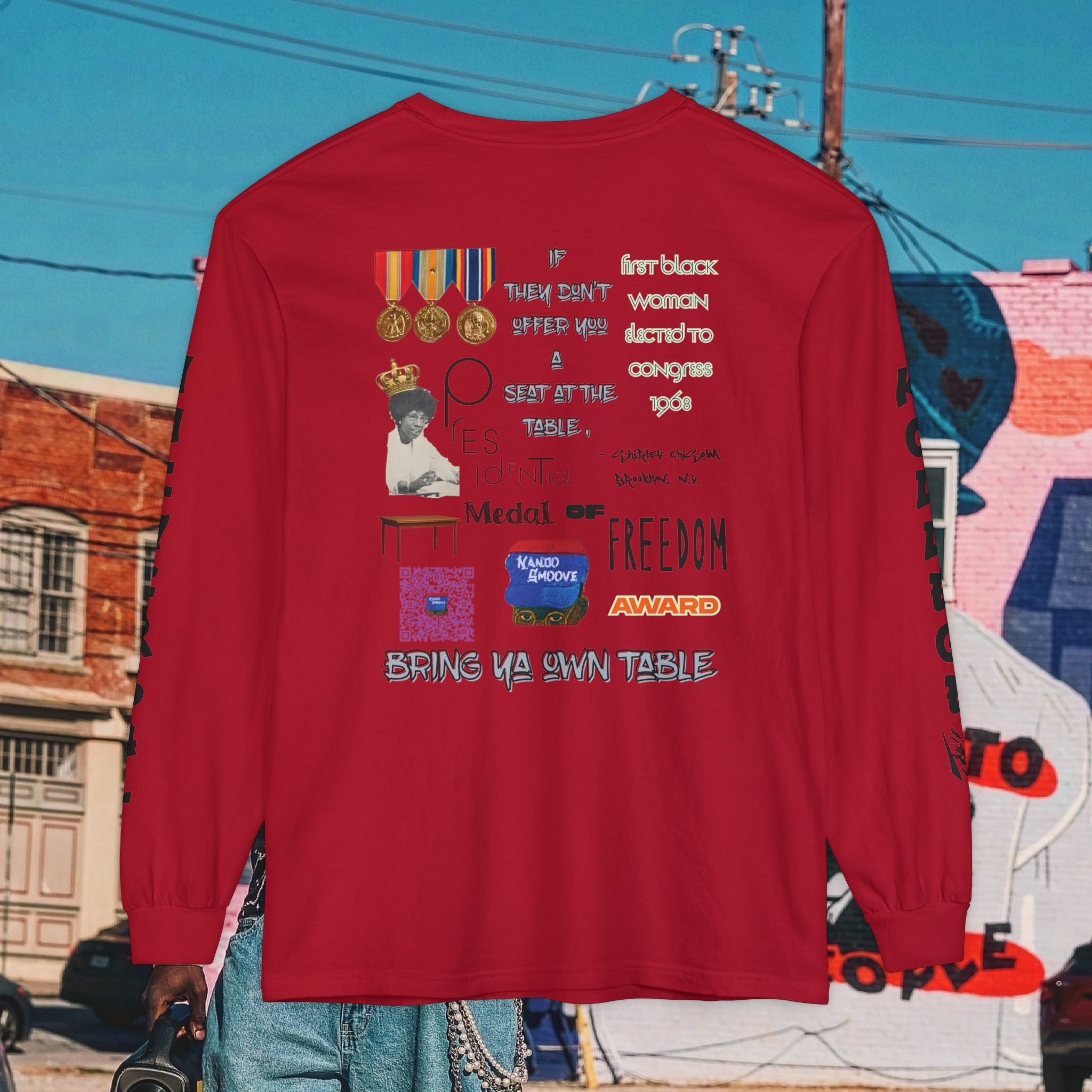 Shirley Chisholm Unisex Garment-dyed Long Sleeve T-Shirt