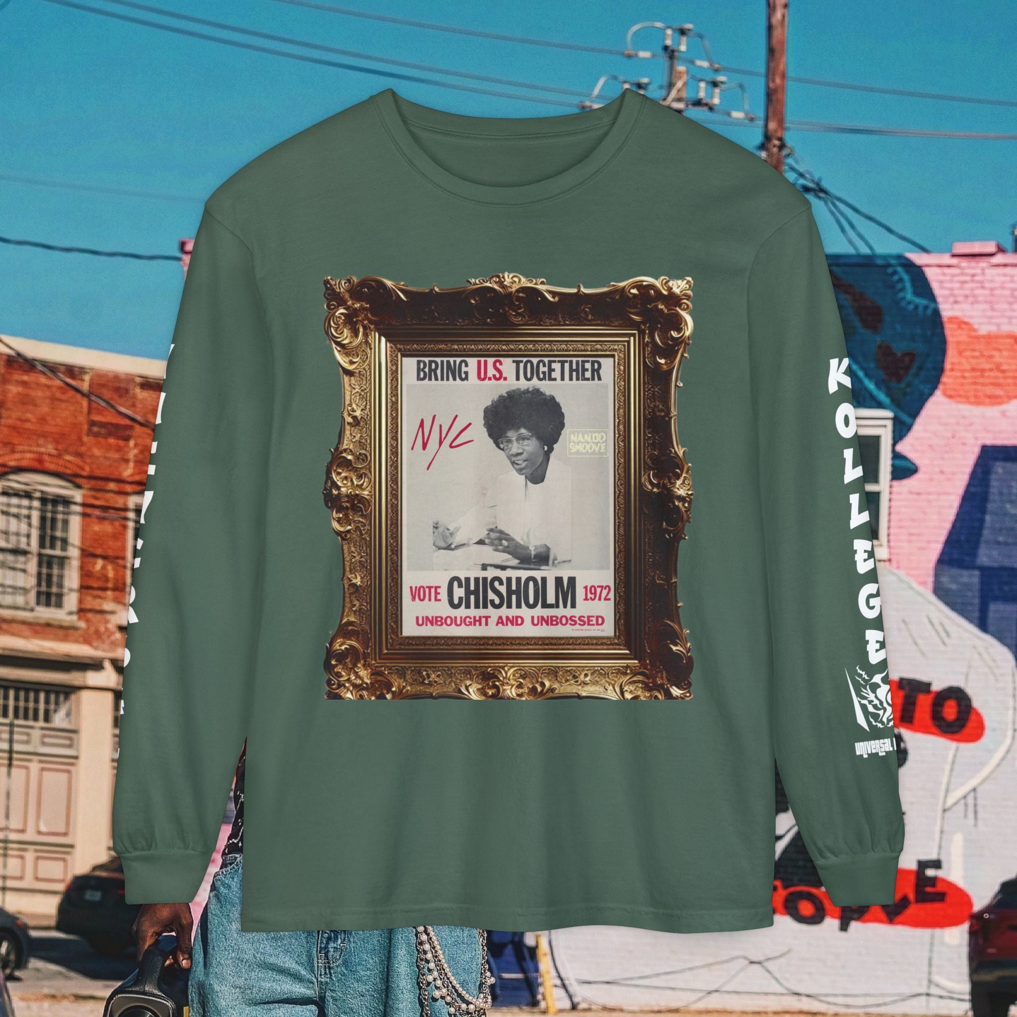 Shirley Chisholm Unisex Garment-dyed Long Sleeve T-Shirt