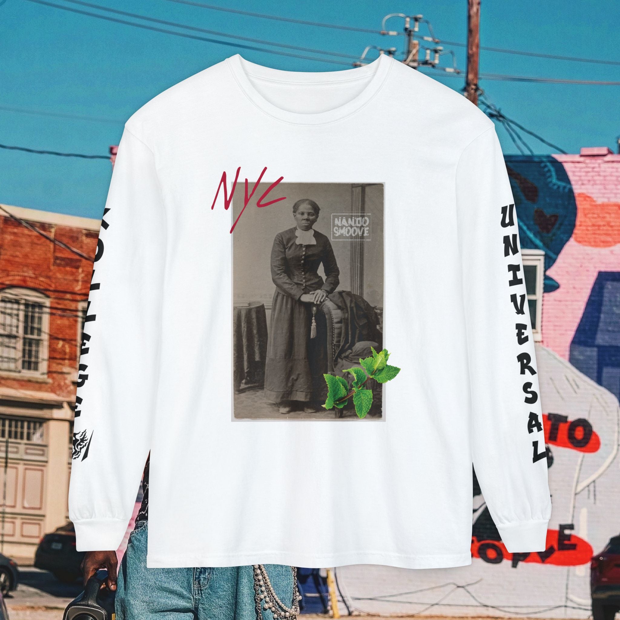 Harriet Tubman Unisex Garment-dyed Long Sleeve “MinTee” Shirt