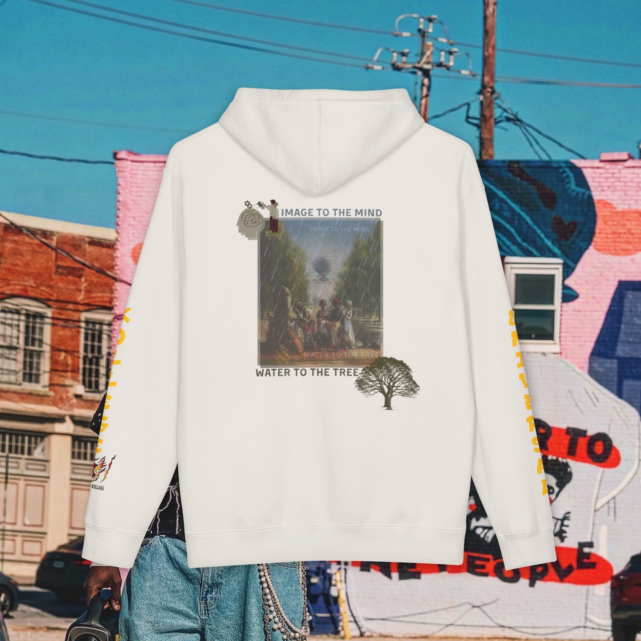 “Image To The Mind, Water To The Tree” Unisex Heavyweight Hooded Sweatshirt