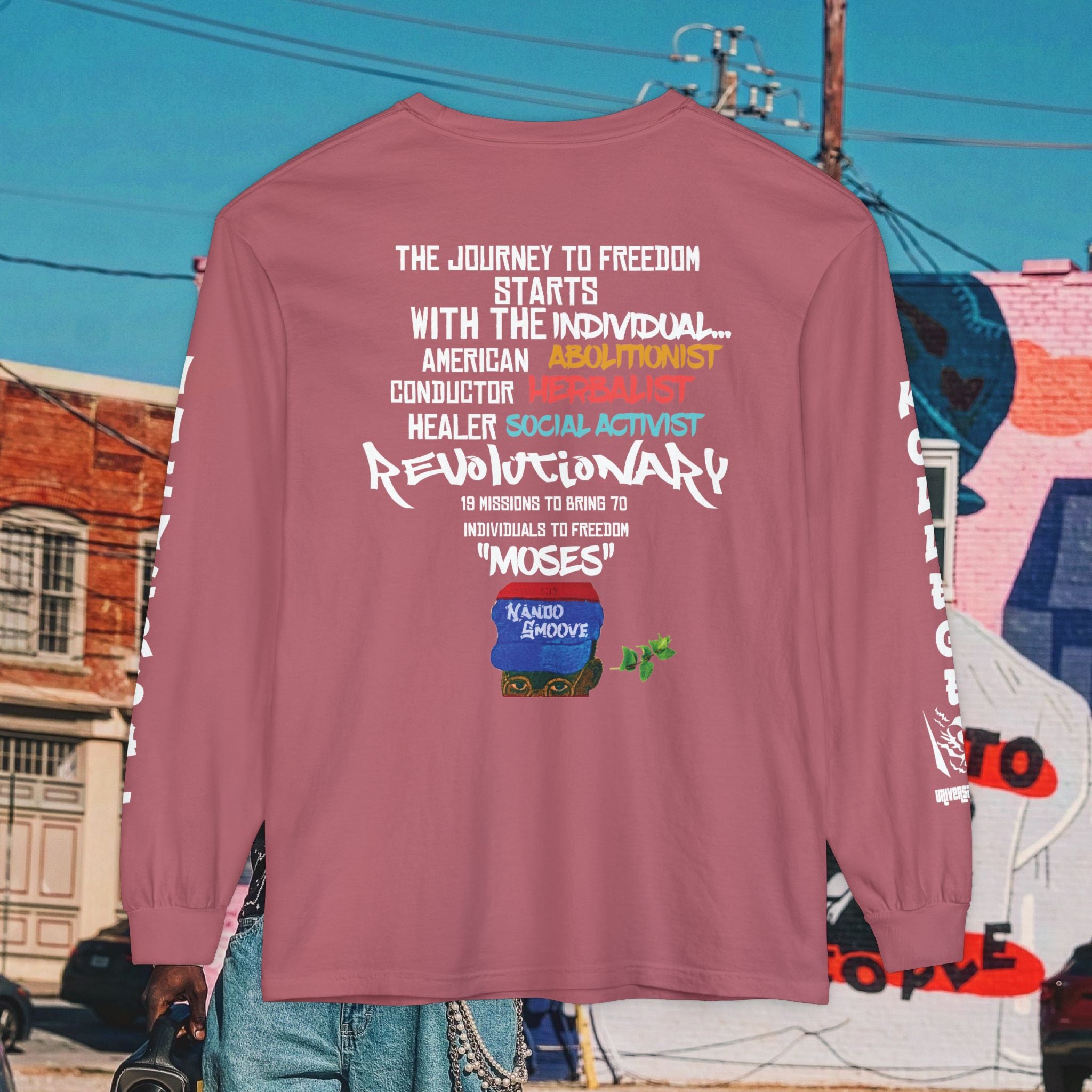 Harriet Tubman Unisex Garment-dyed Long Sleeve “MinTee” Shirt